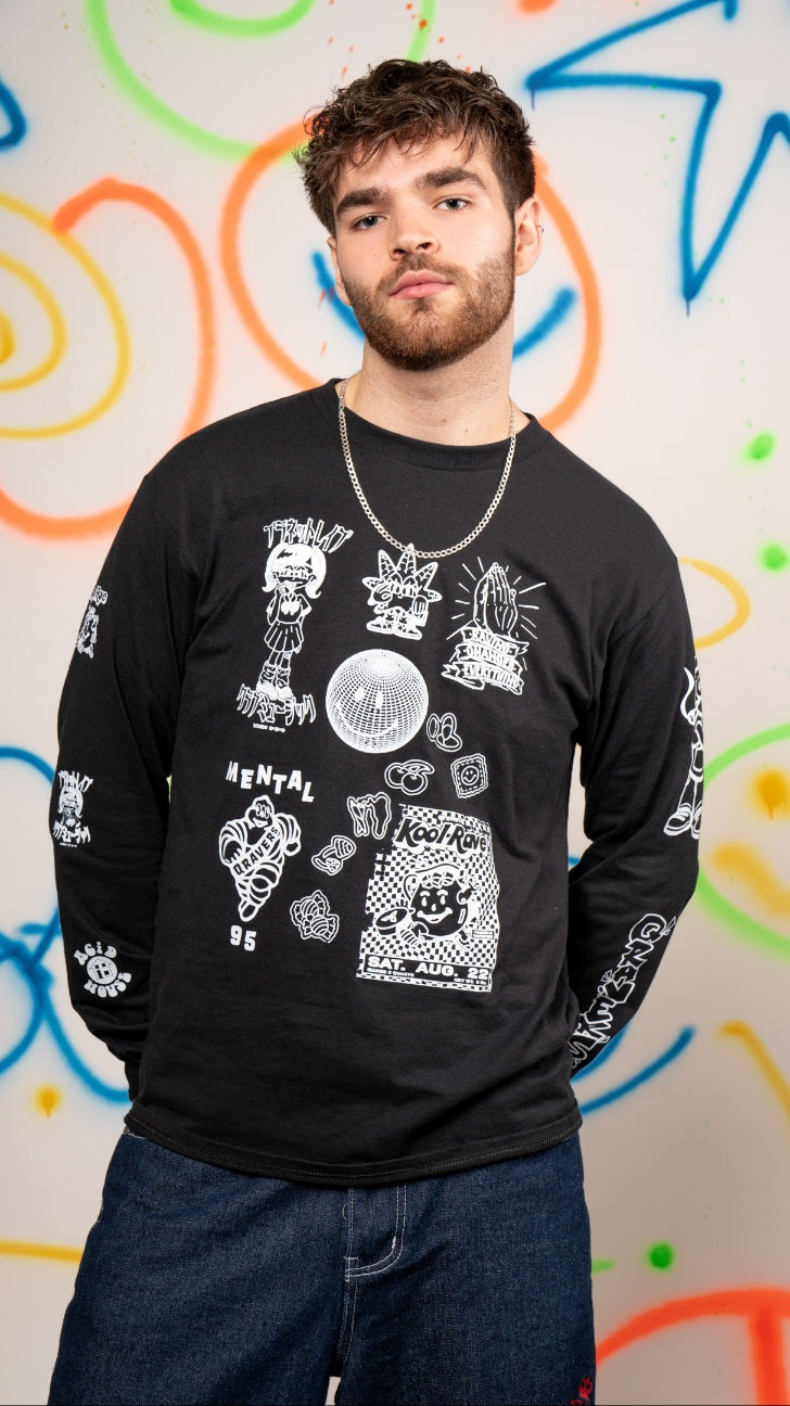 Qravers T-shirt met lange mouwen, wit
