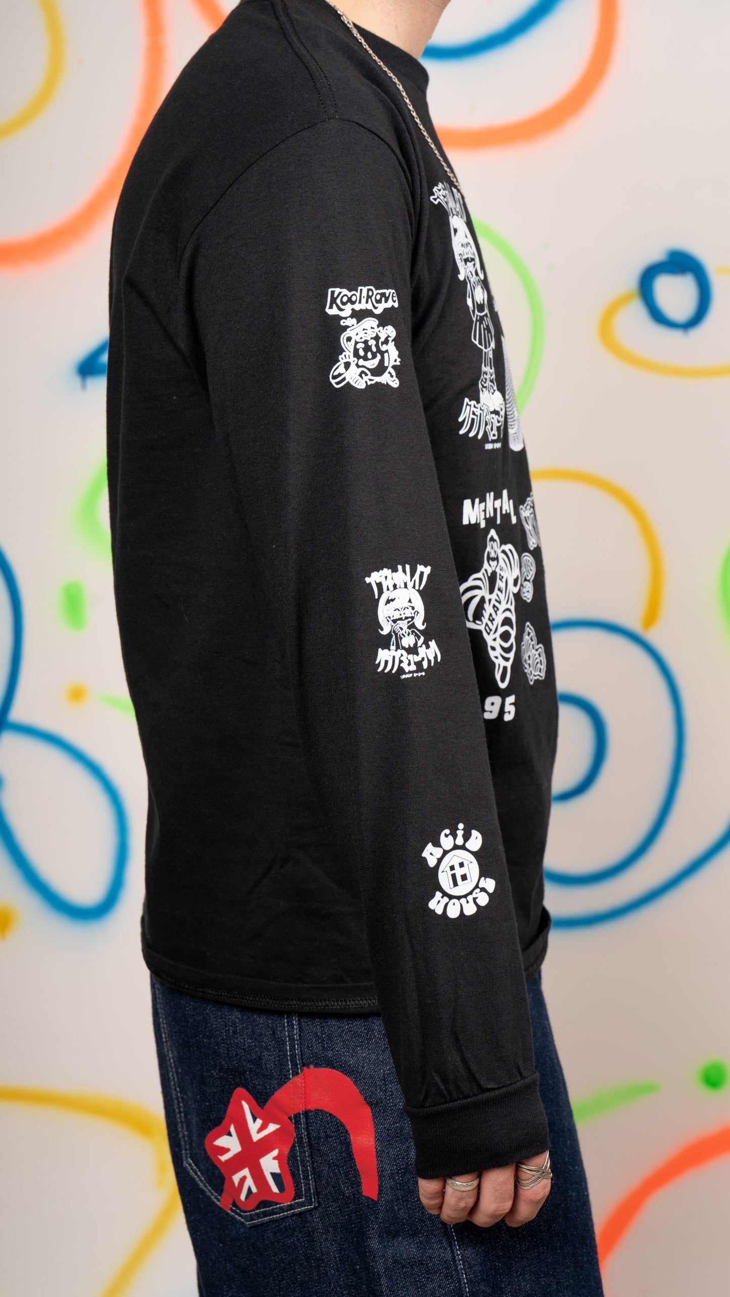 Qravers T-shirt met lange mouwen, zwart