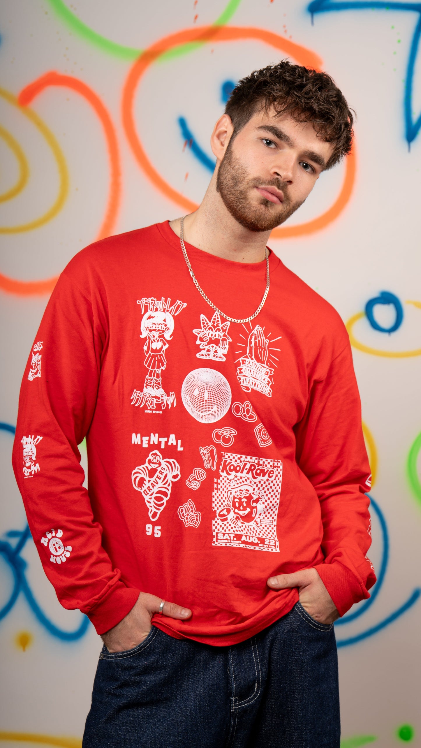 Qravers T-shirt met lange mouwen, wit