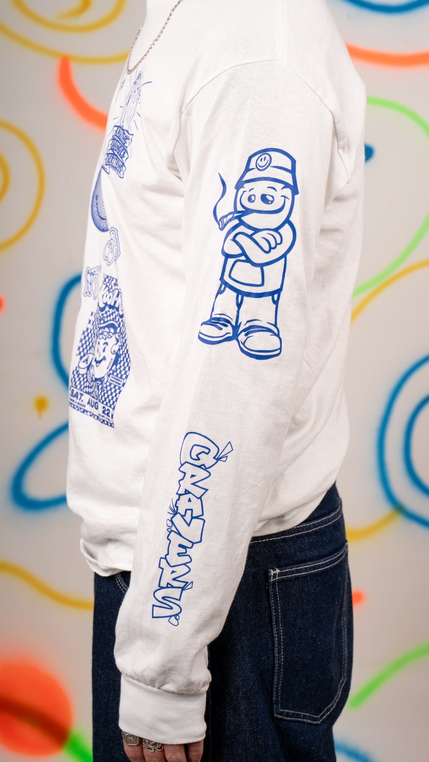 Qravers T-shirt met lange mouwen, wit