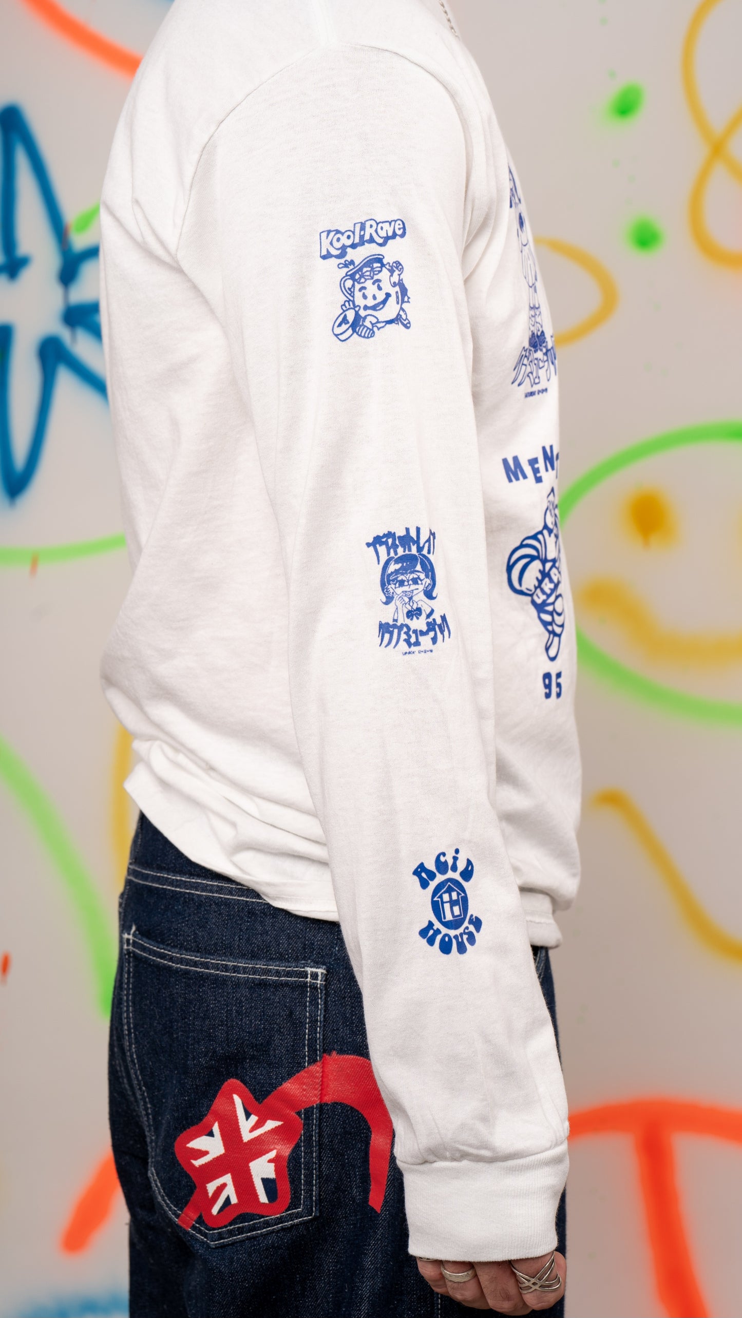 Qravers T-shirt met lange mouwen, wit