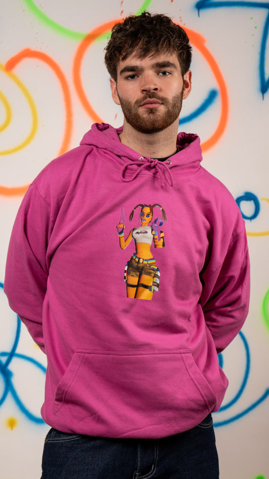 Tomb Raver 3D Voor- en Achterkant Print Hoody Paars