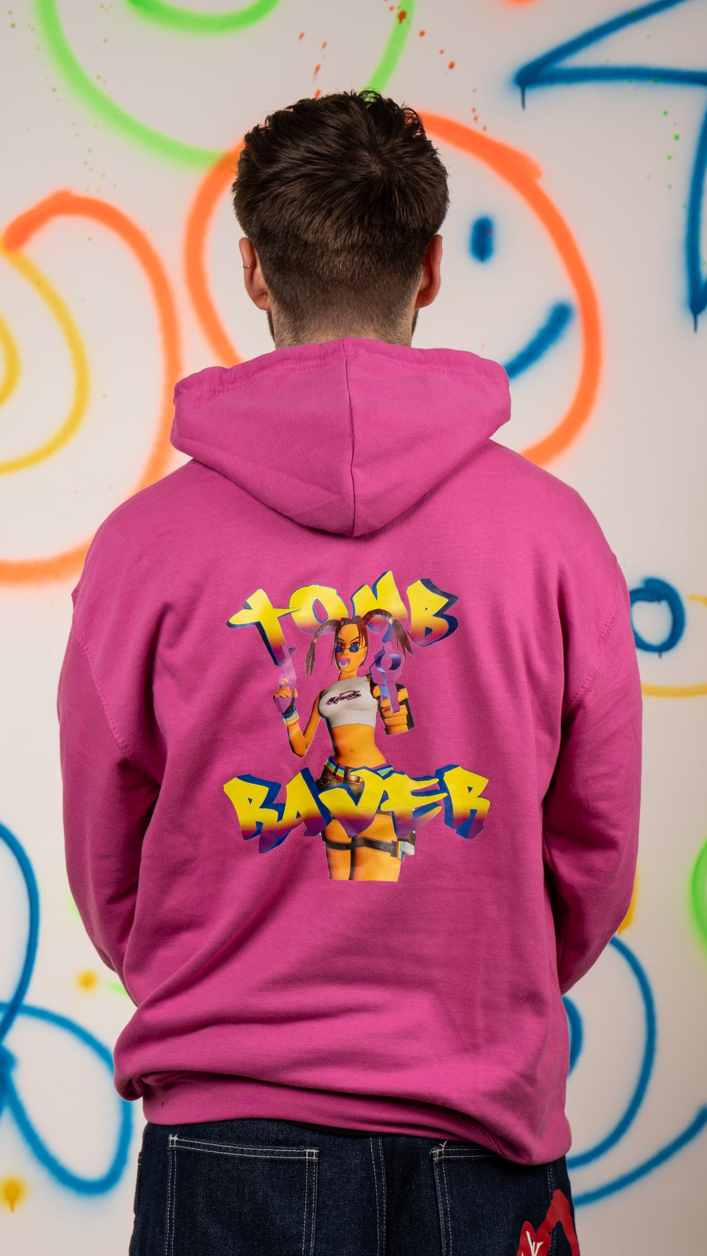 Tomb Raver 3D Voor- en Achterkant Print Hoody Paars