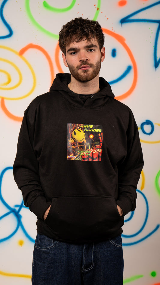 Rave Runner 3D Front & Back Print Hoody Zwart