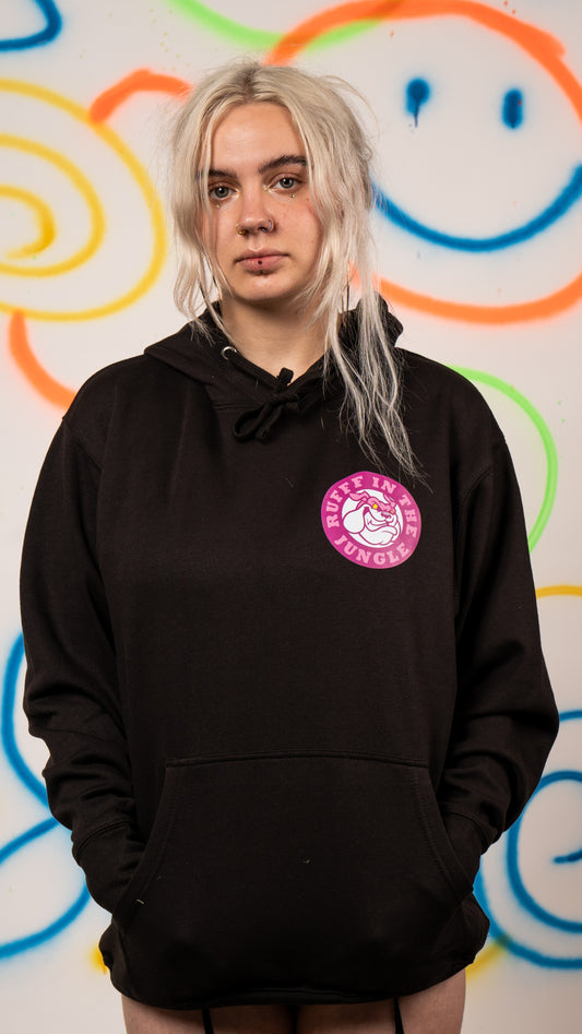 Rufff In The Jungle Voor- en Achterkant Print Hoody Zwart