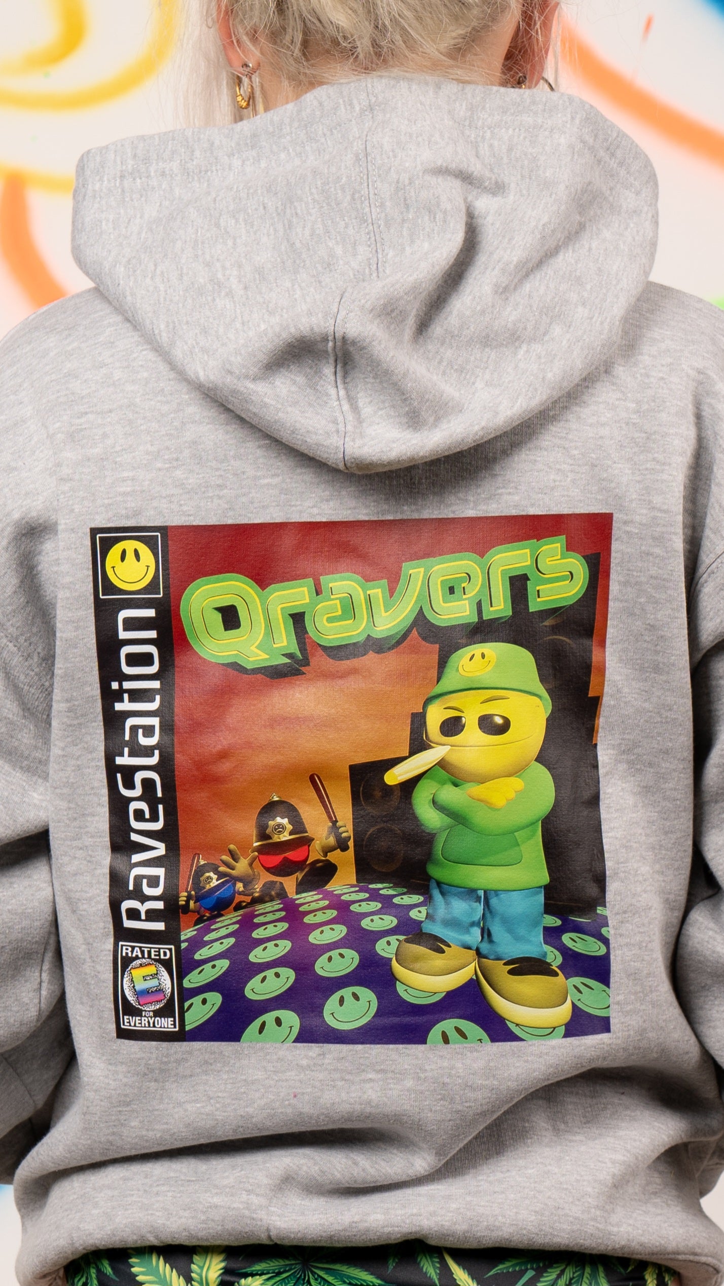 RaveStation 3D Voor- en Achterkant Hoody Grijs