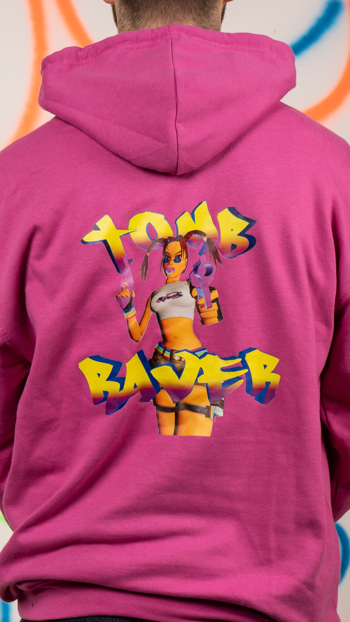 Tomb Raver 3D Voor- en Achterkant Print Hoody Paars
