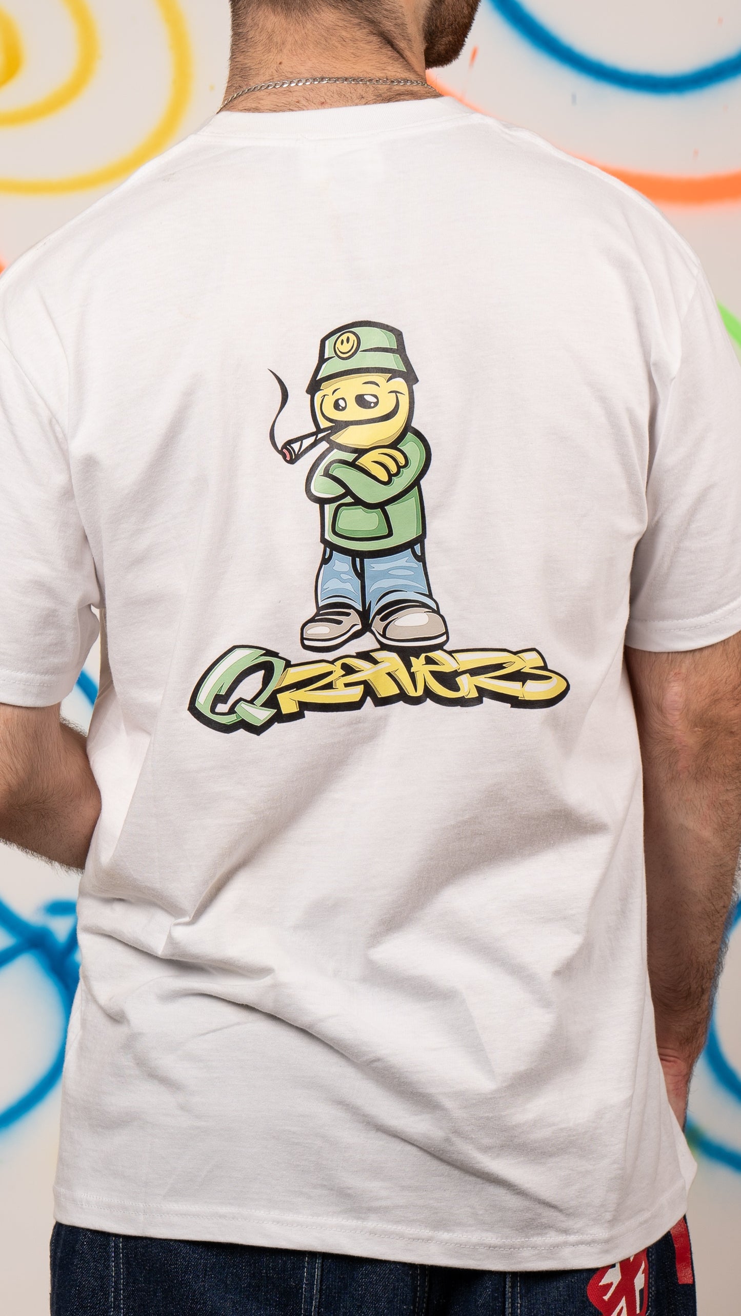Qravers Herren Kurzarm-T-Shirt Weiß