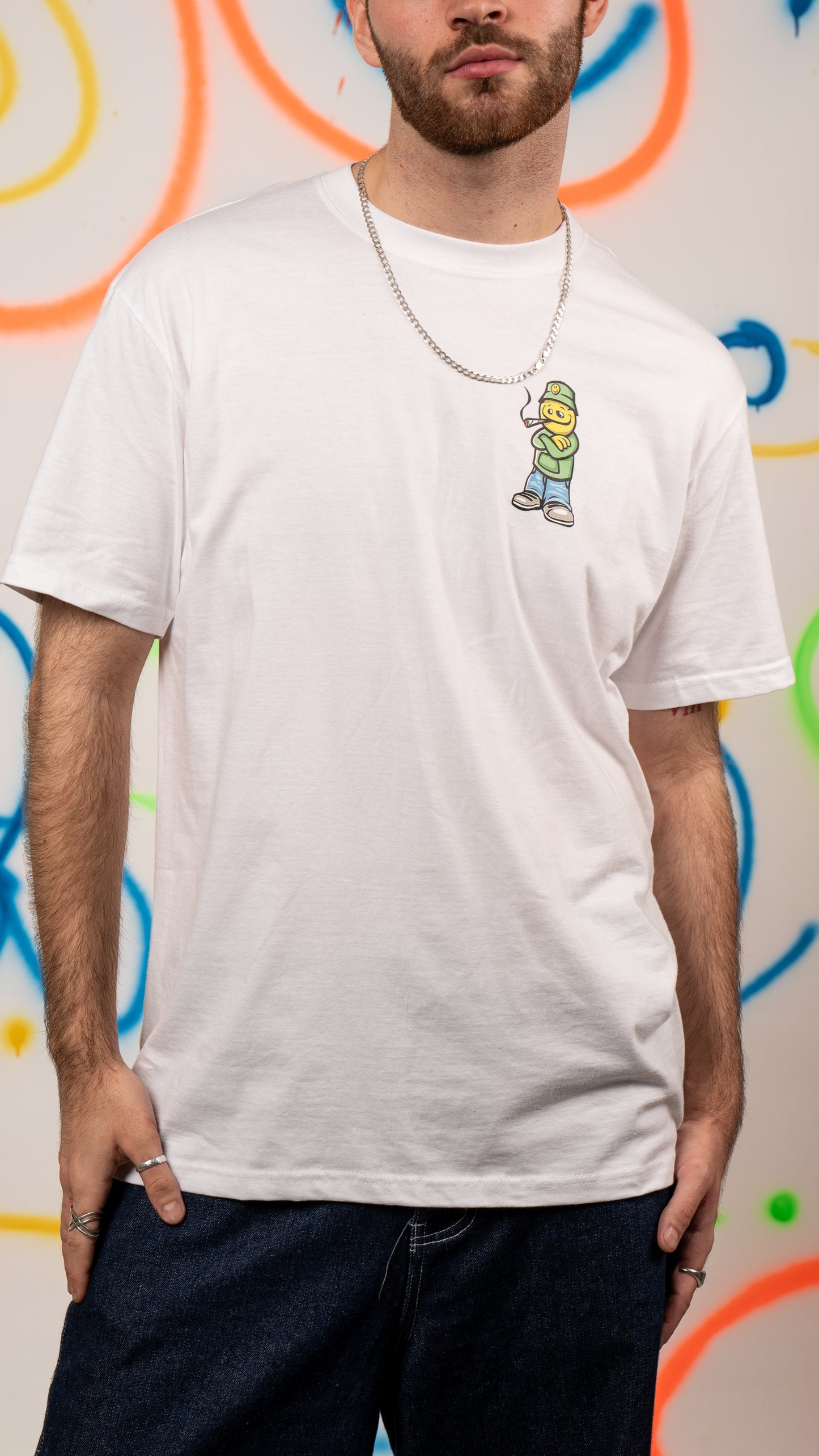 Qravers Herren Kurzarm-T-Shirt Weiß