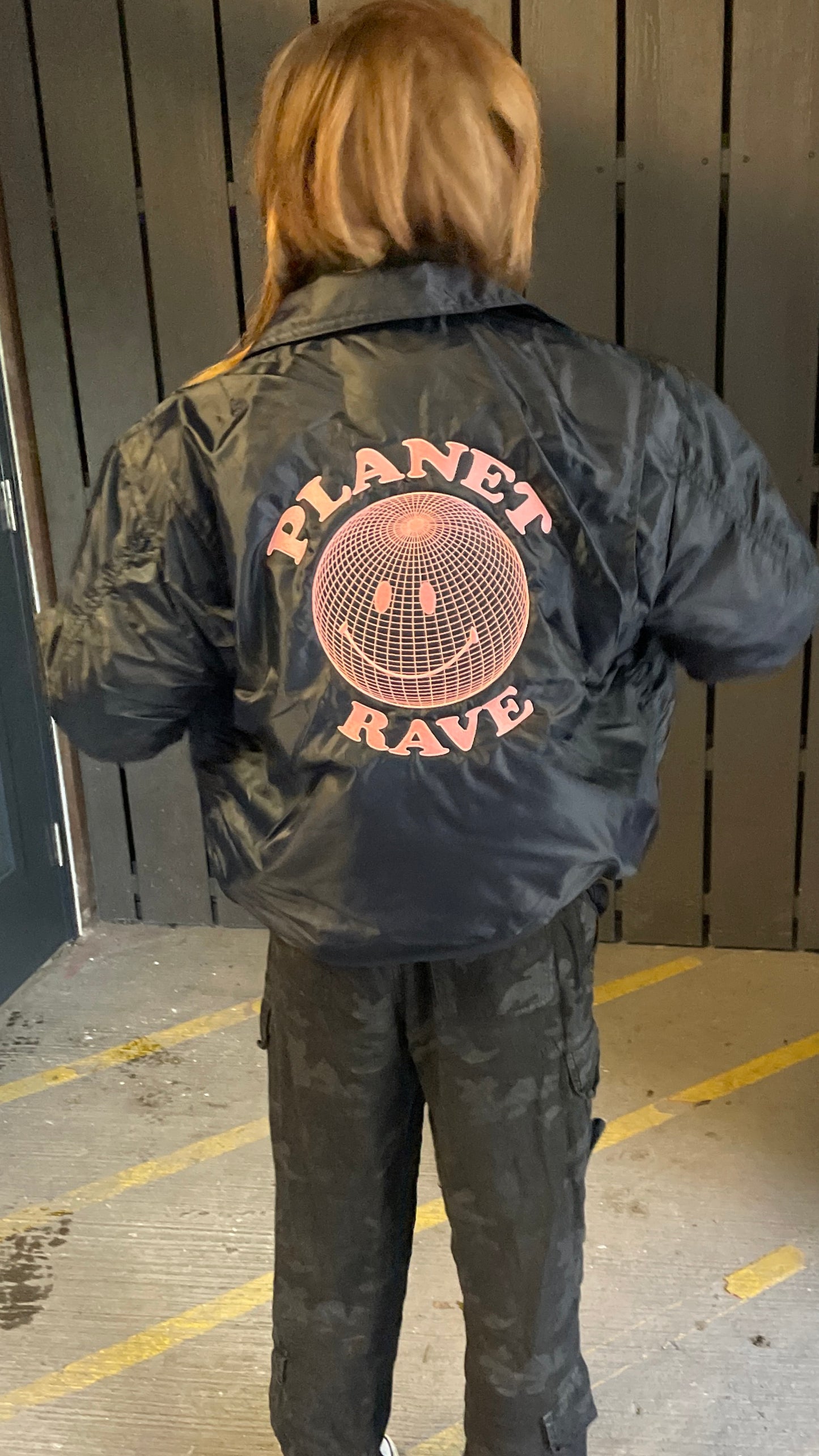 Bestickte Planet Rave MA-2 Bomberjacke Dunkelblau