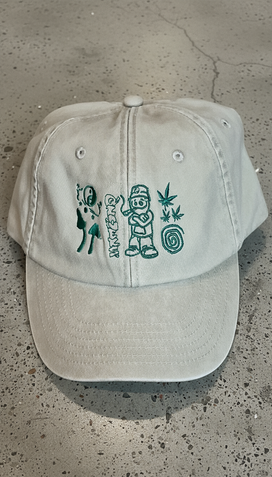 Rave Festival Embroidered Vintage Cap Stone - Low Profile