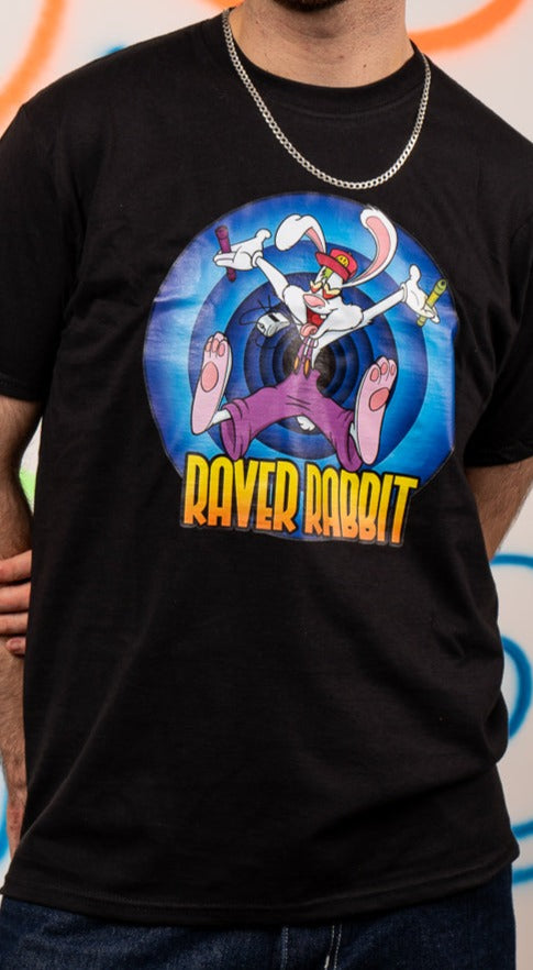Raver Rabbit Kurzarm-T-Shirt Schwarz