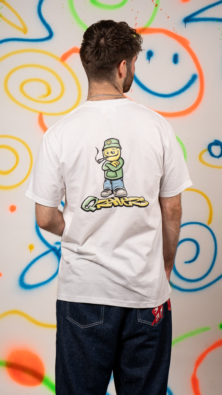 Qravers Herren Kurzarm-T-Shirt Weiß