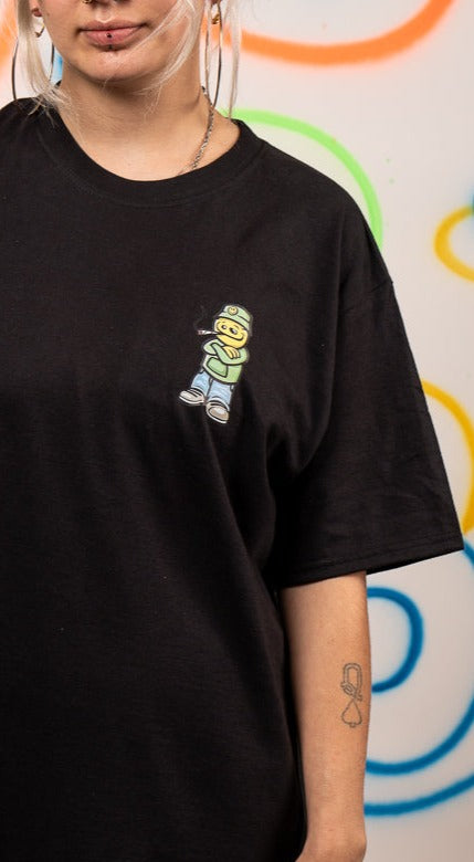 Qravers Heren T-shirt met korte mouwen, zwart