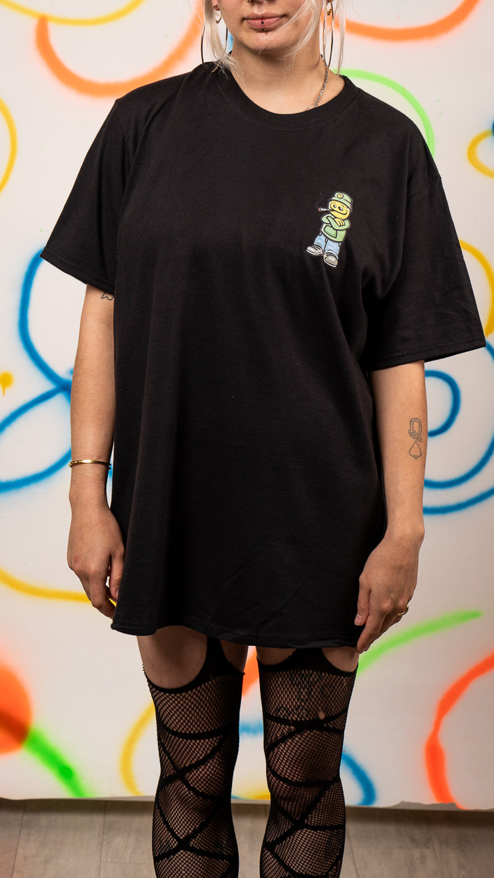 Qravers Herren Kurzarm-T-Shirt Schwarz
