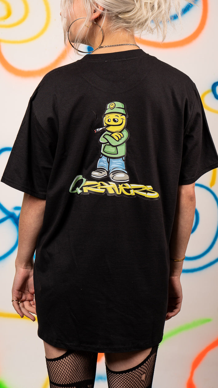 Qravers Herren Kurzarm-T-Shirt Schwarz