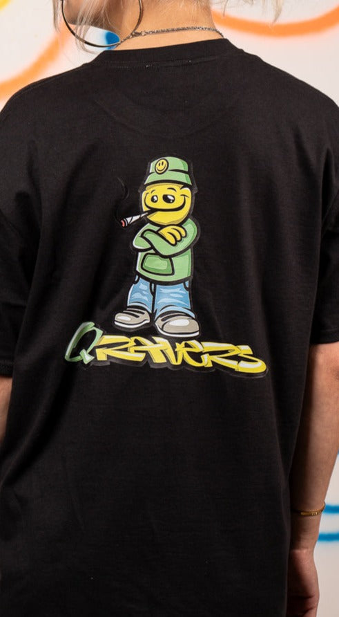 Qravers Herren Kurzarm-T-Shirt Schwarz