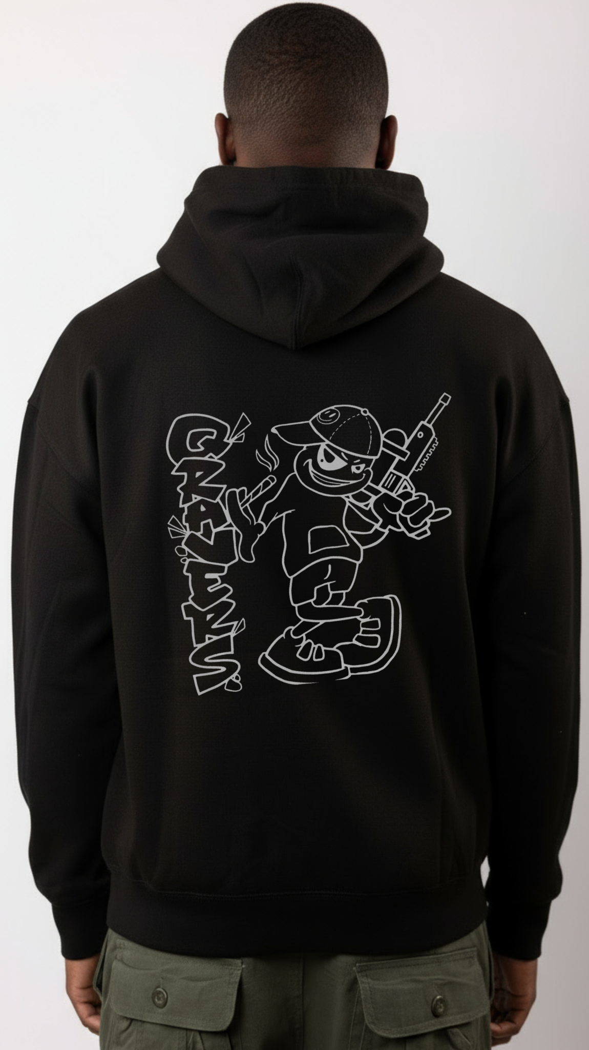 Qravers Man Black Hoody