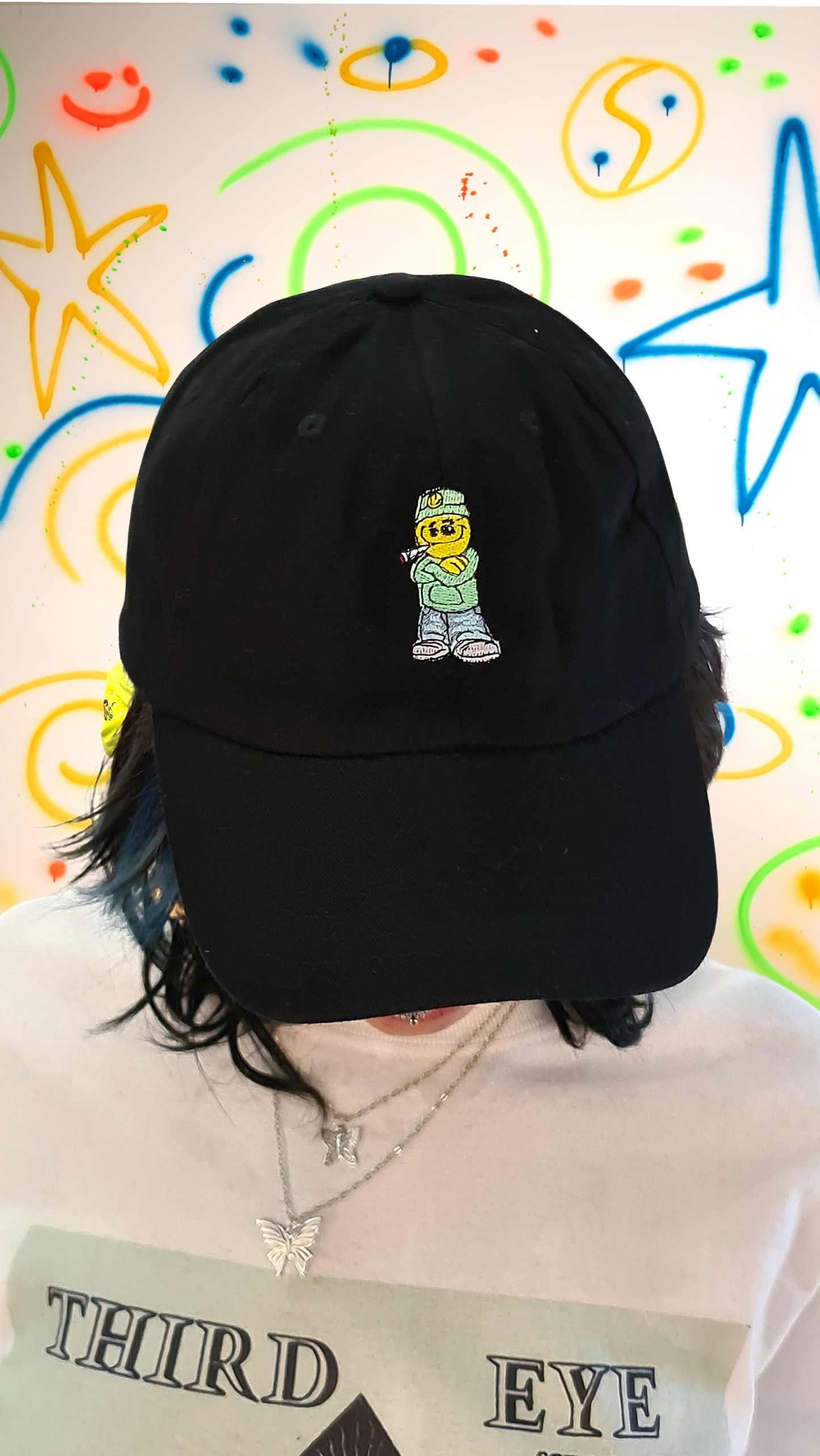 Qravers Dad Cap mit niedrigem Profil in Schwarz