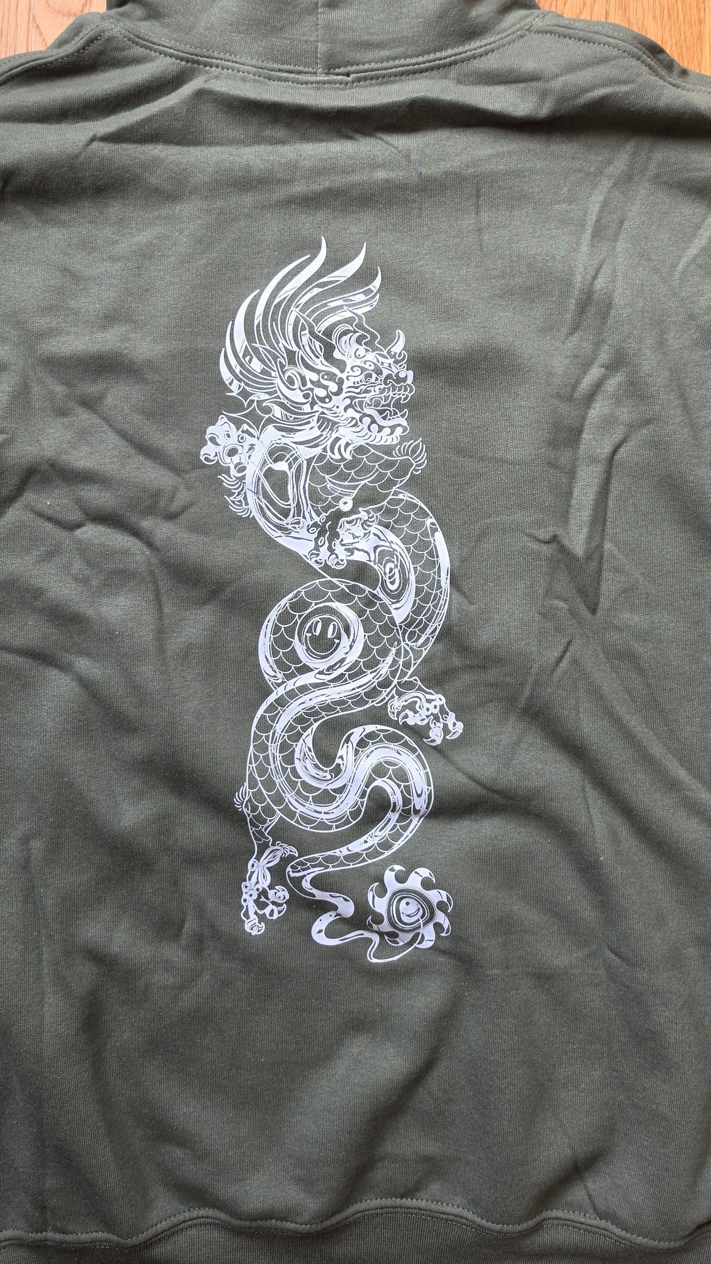 Bass Dragon 2 Print Hoody Green