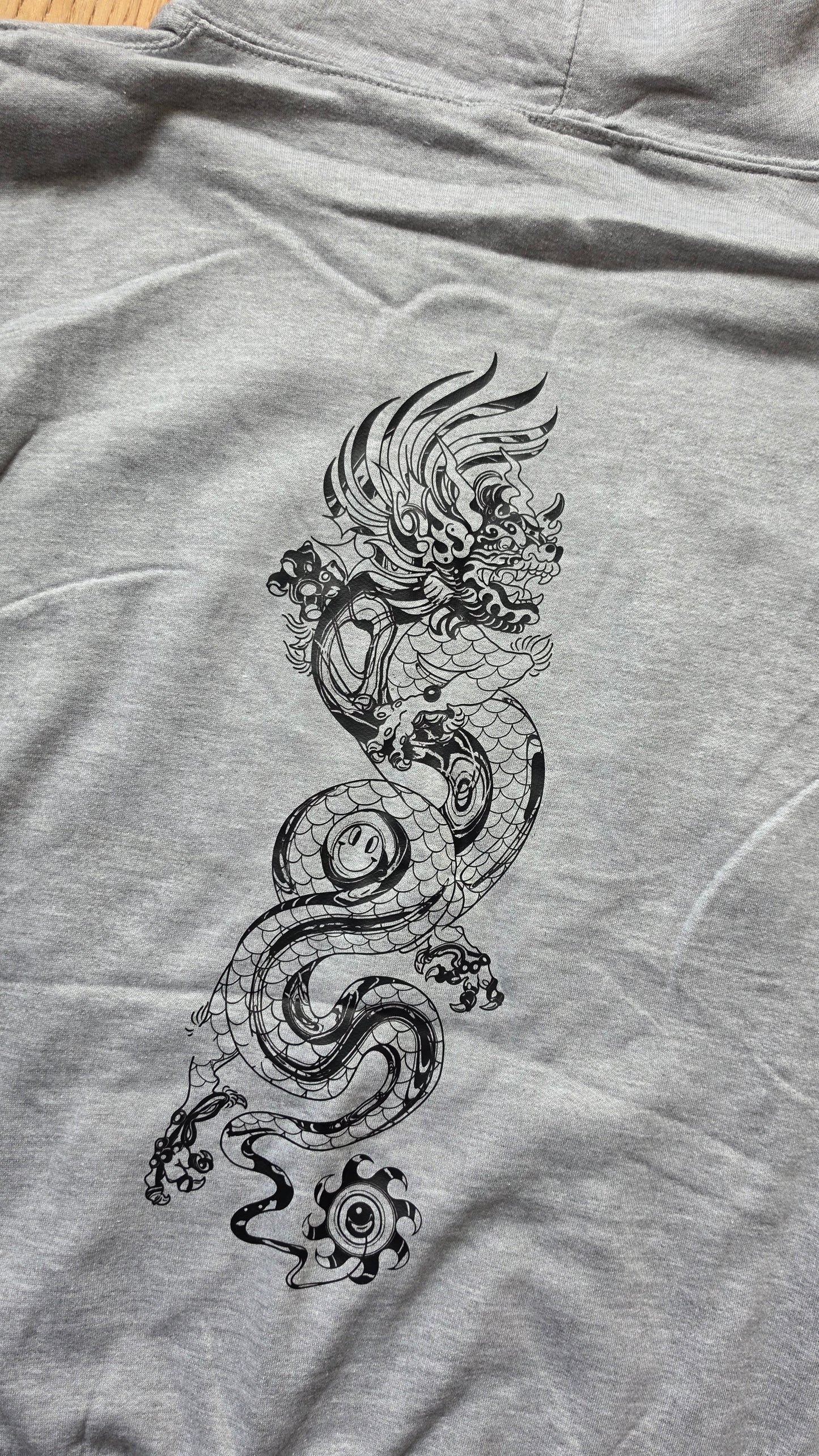 Bass Dragon 2 Print Hoody Grey