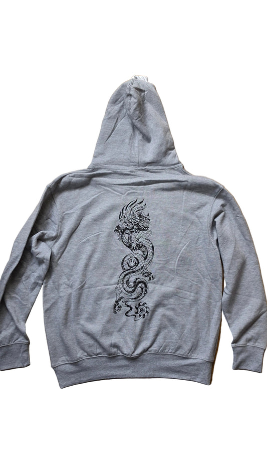 Bass Dragon 2 Print Hoody Grey