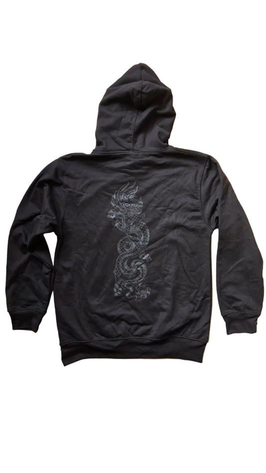 Bass Dragon 2 Print Hoody Black
