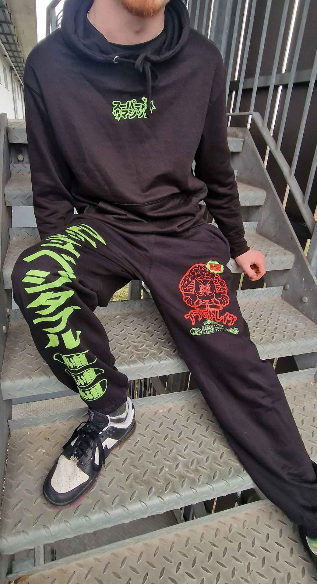 SunChome Super Magic Mushroom Joggers Black