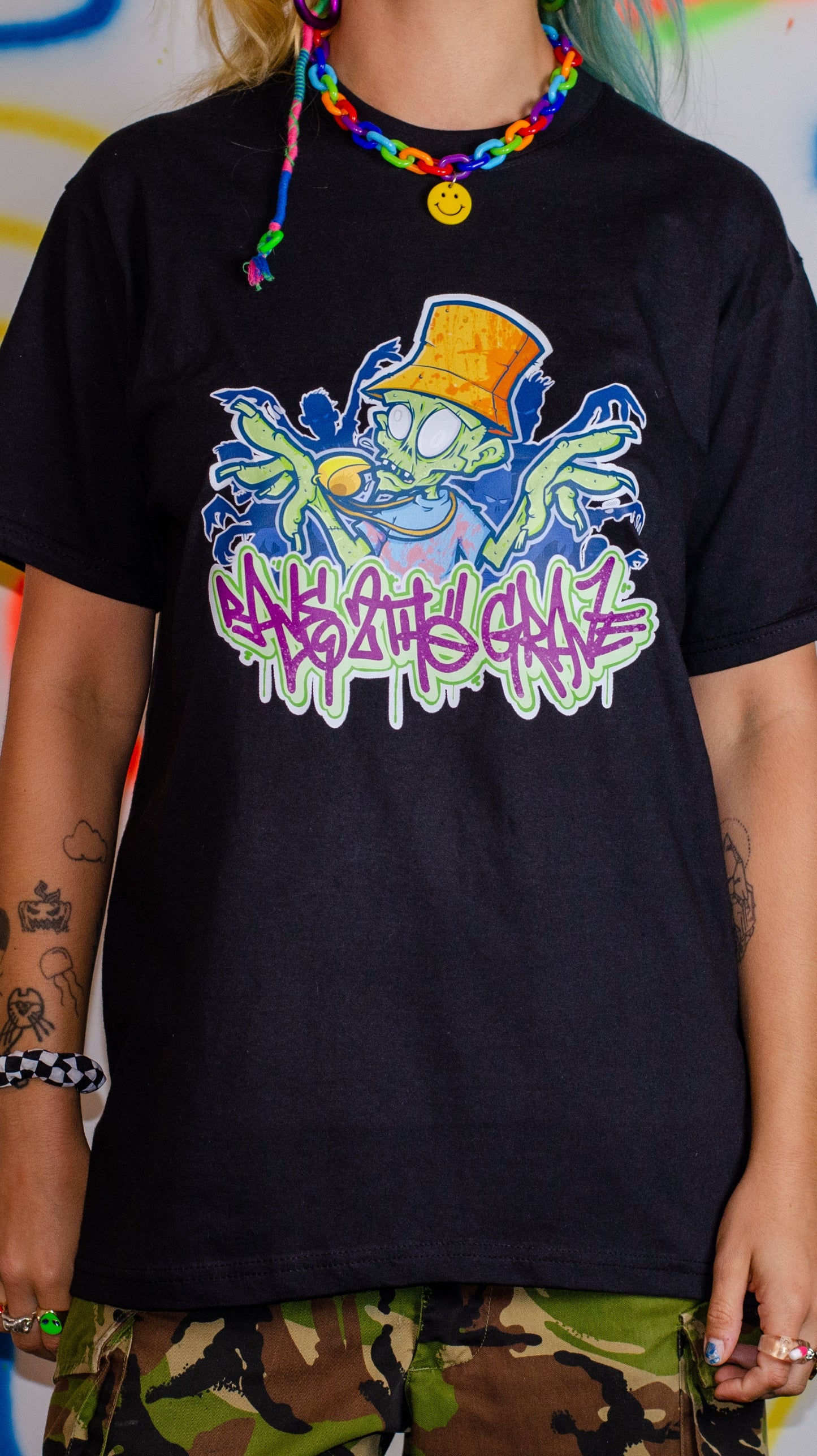 Whistle Zombie Raver T-shirt met korte mouwen, zwart
