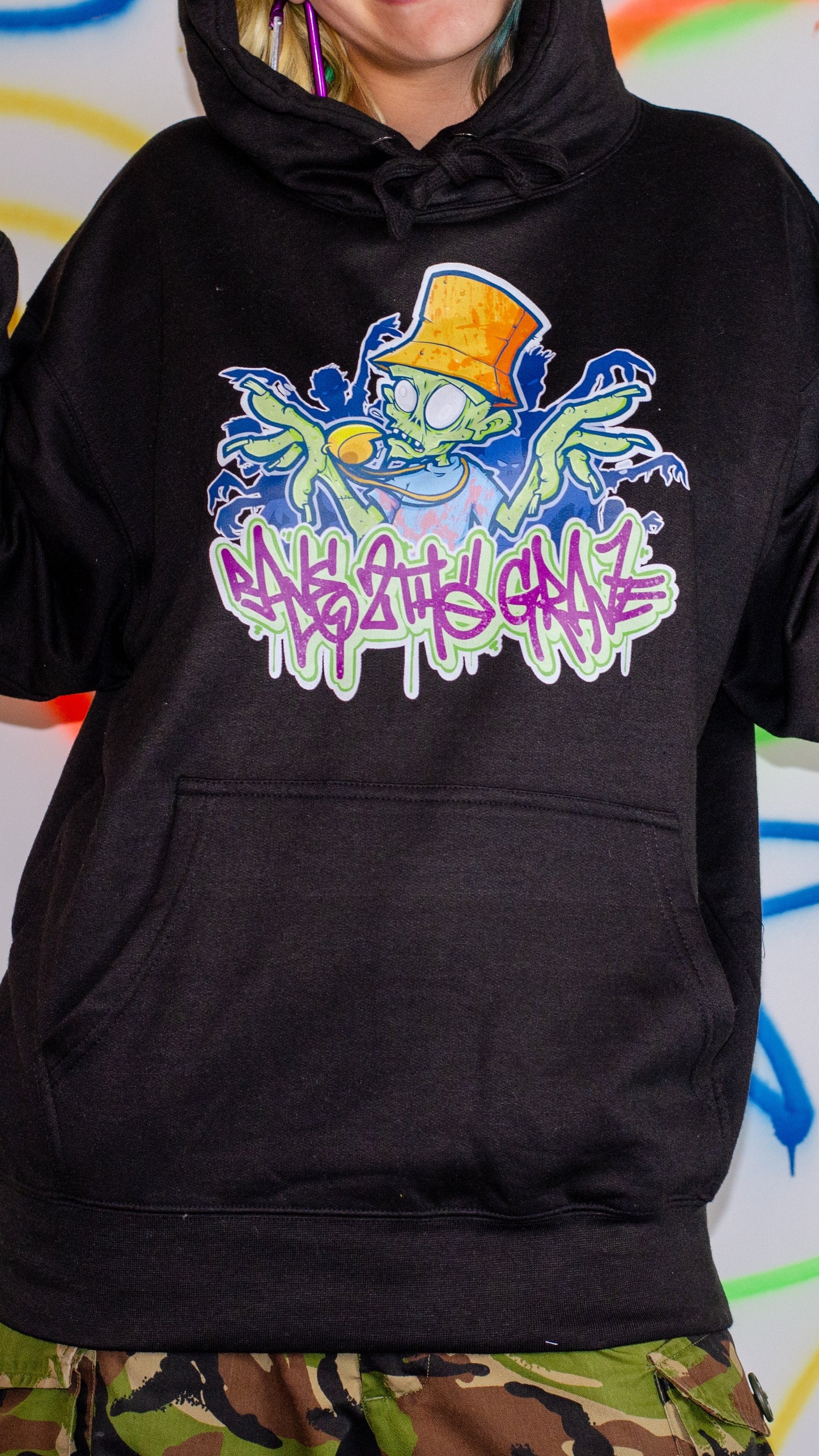 Whistle Zombie Raver Voor- en achterkant Hoody Zwart