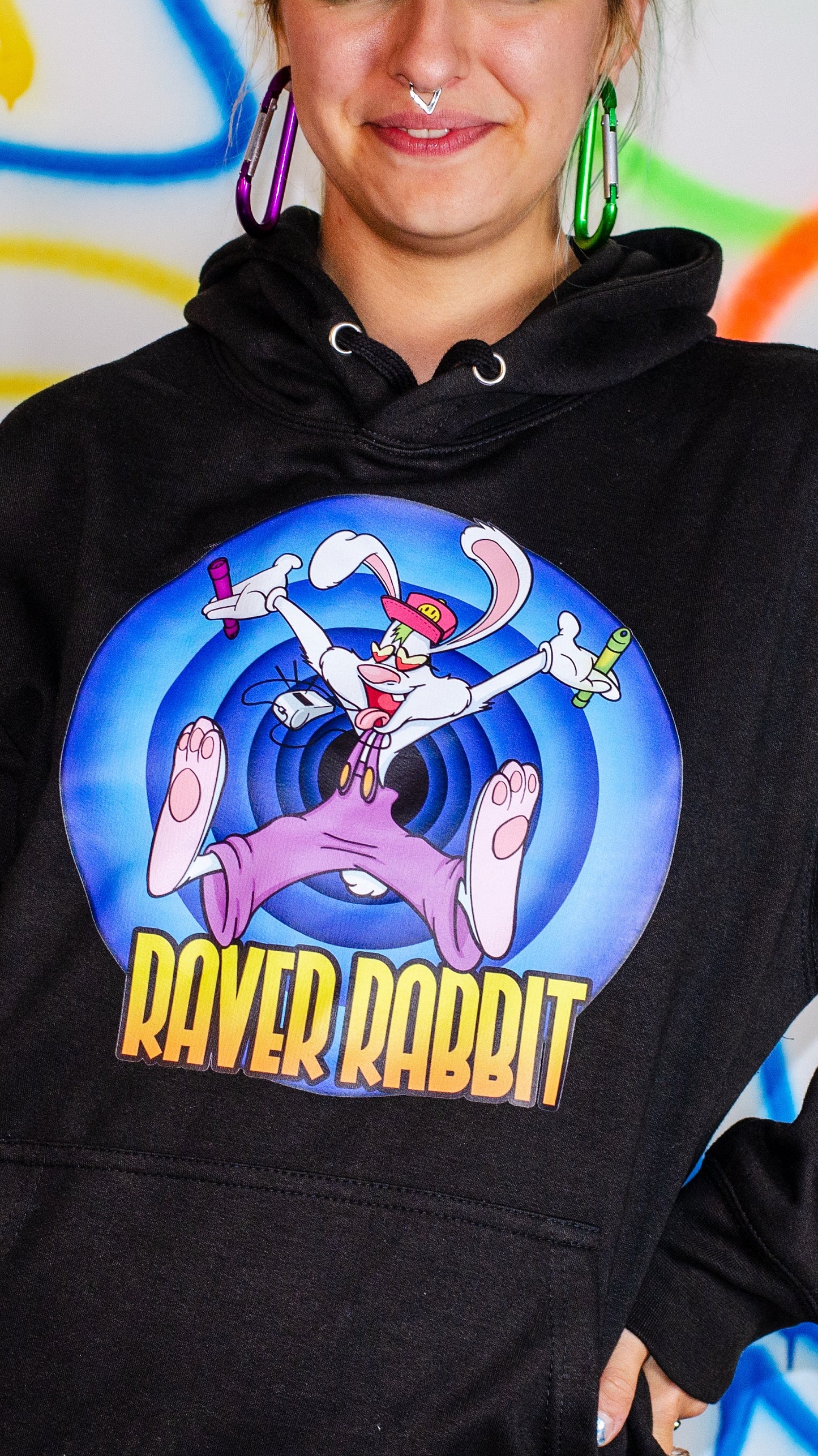Raver Rabbit Hoody Zwart