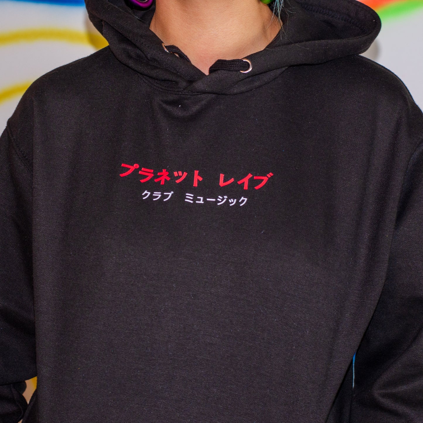 Planet Rave Japan 2 Voor- en achterkant Hoody Zwart