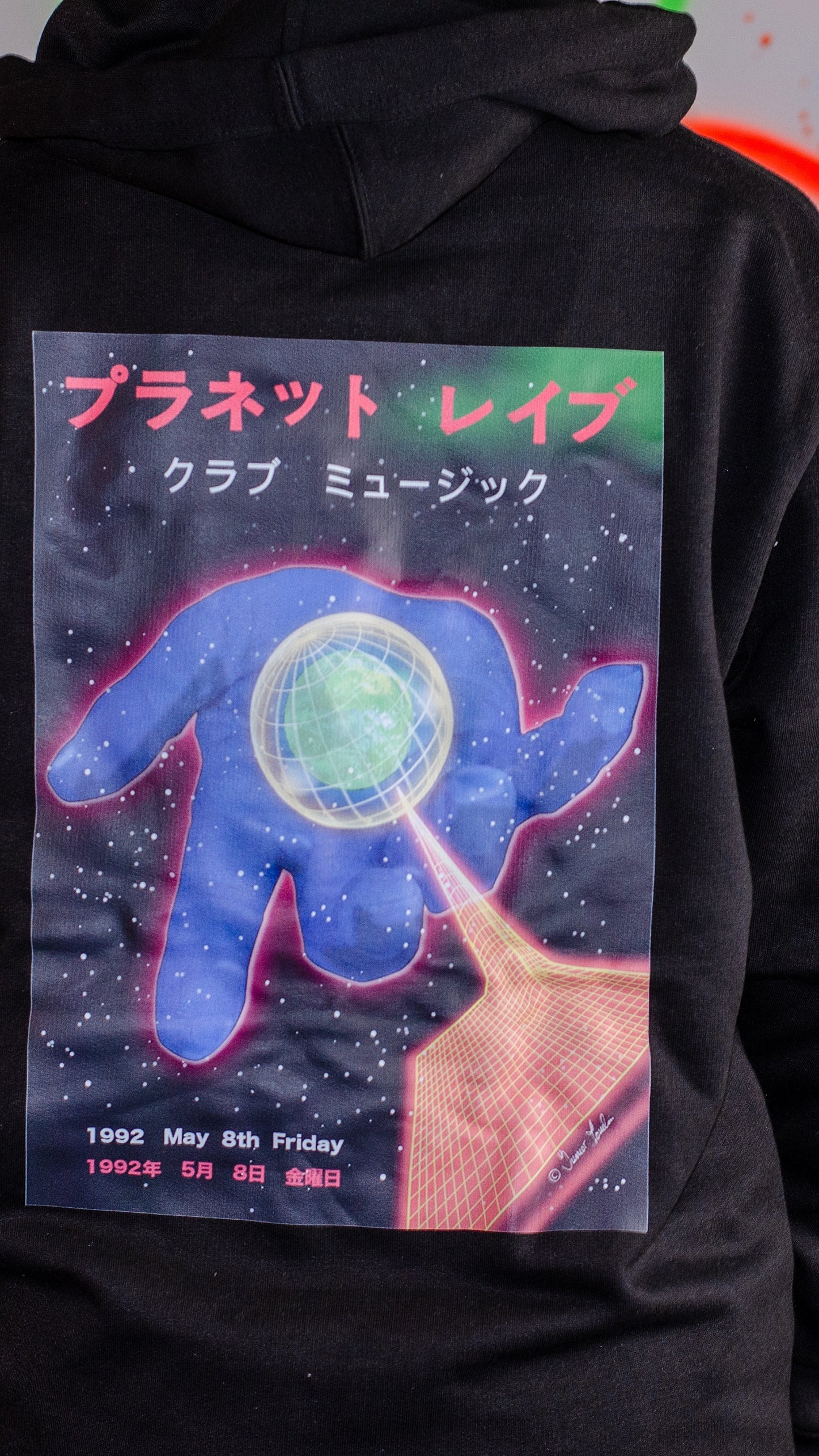 Planet Rave Japan 2 Voor- en achterkant Hoody Zwart