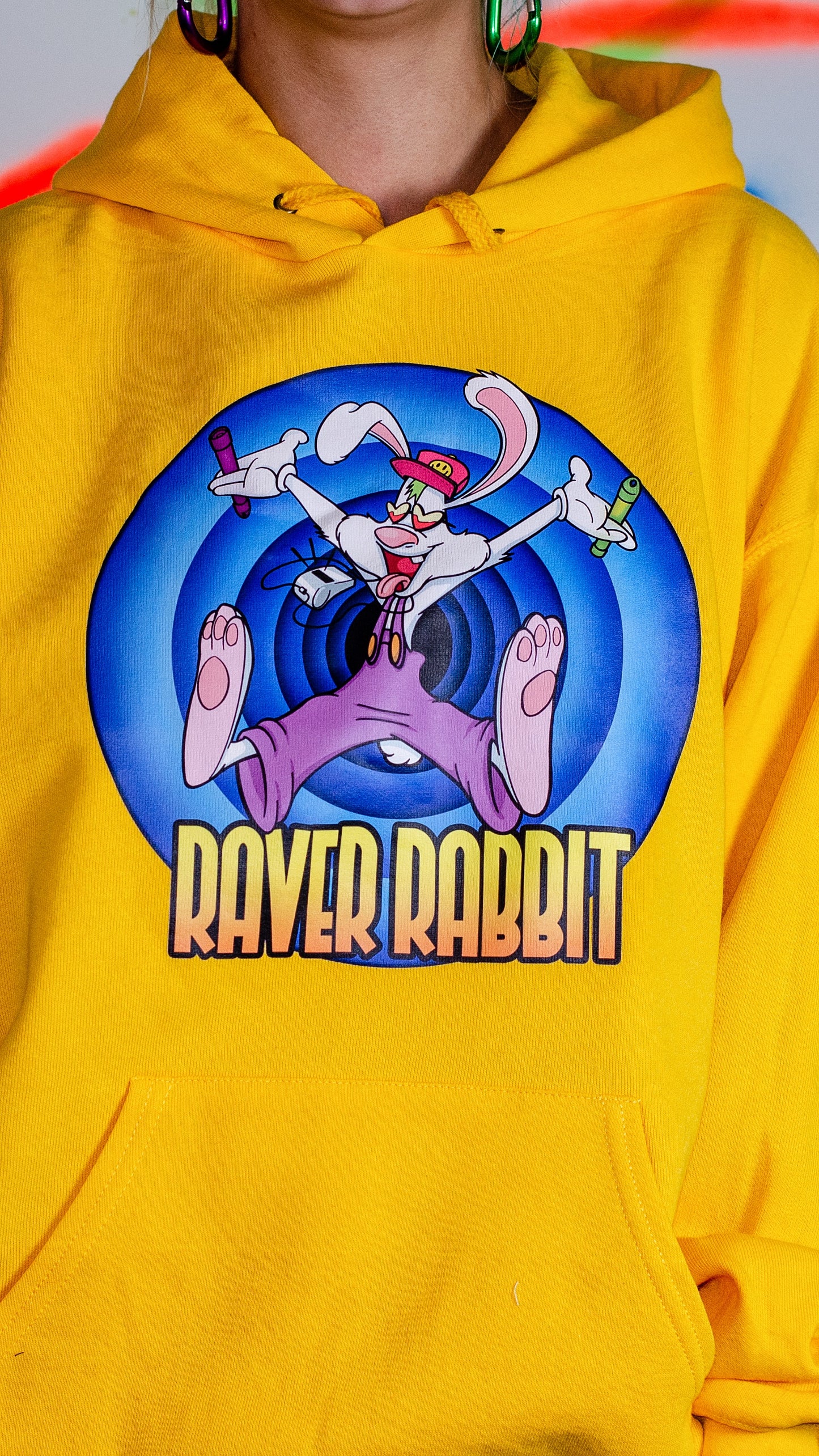 Raver Rabbit Gold Kapuzenpullover