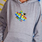 Rave World 3D Front & Back Print Hoody Grey