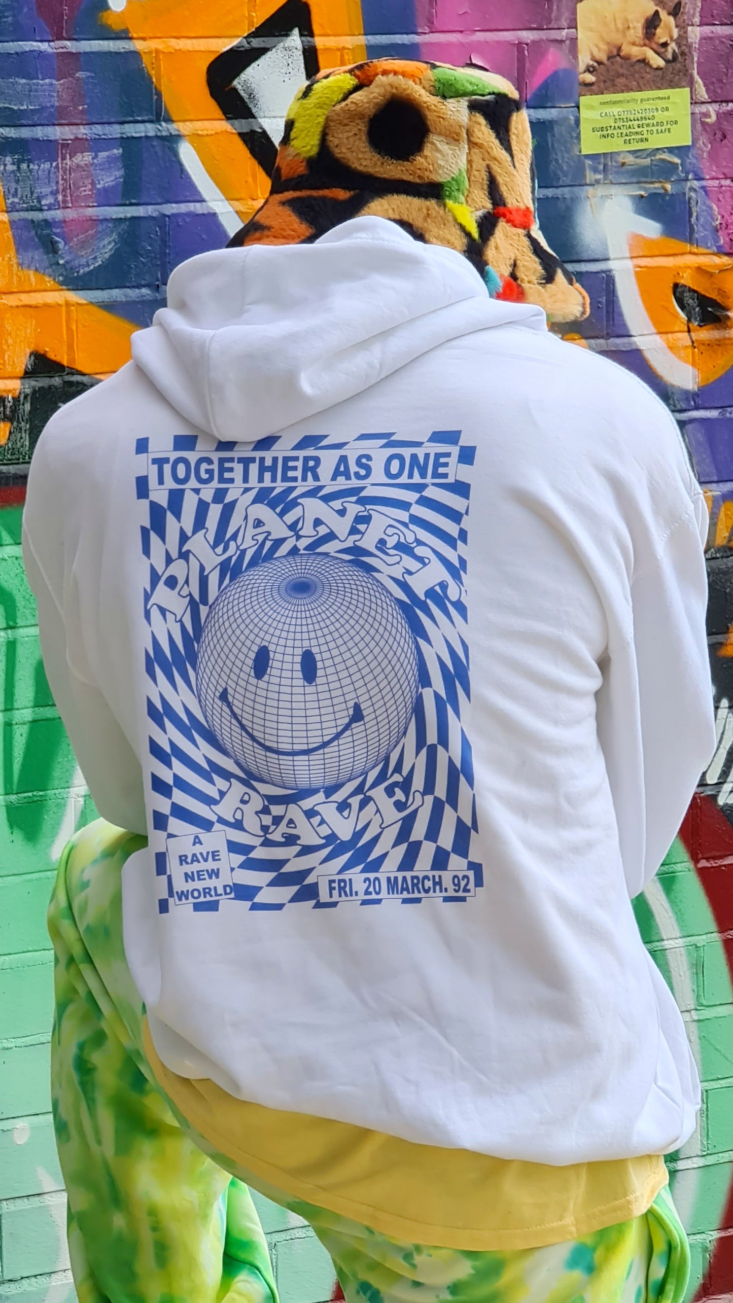 Planet Rave Hoody Wit/Blauw