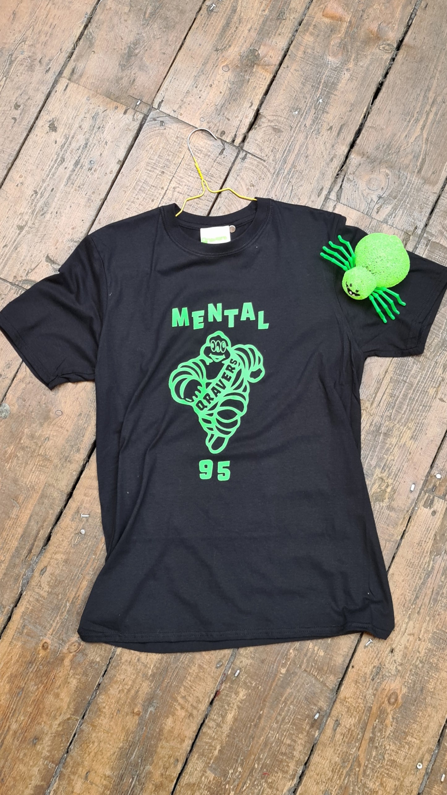 Mental 95 Groen T-shirt met korte mouwen Zwart