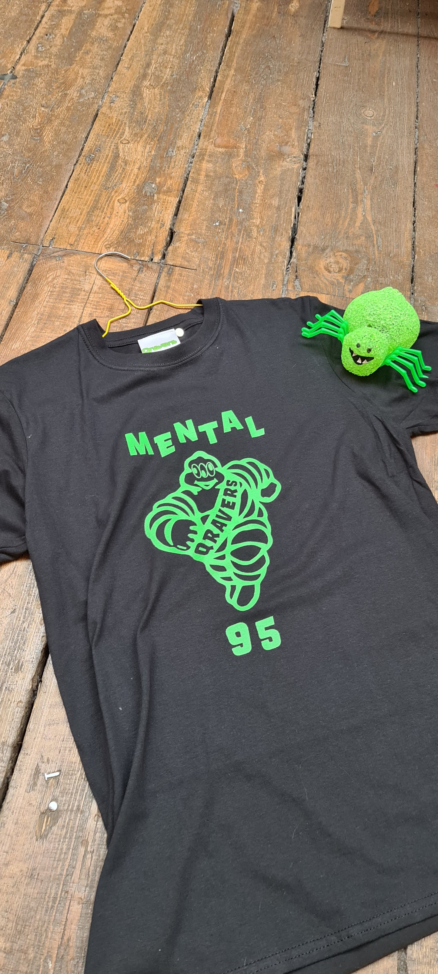 Mental 95 Groen T-shirt met korte mouwen Zwart