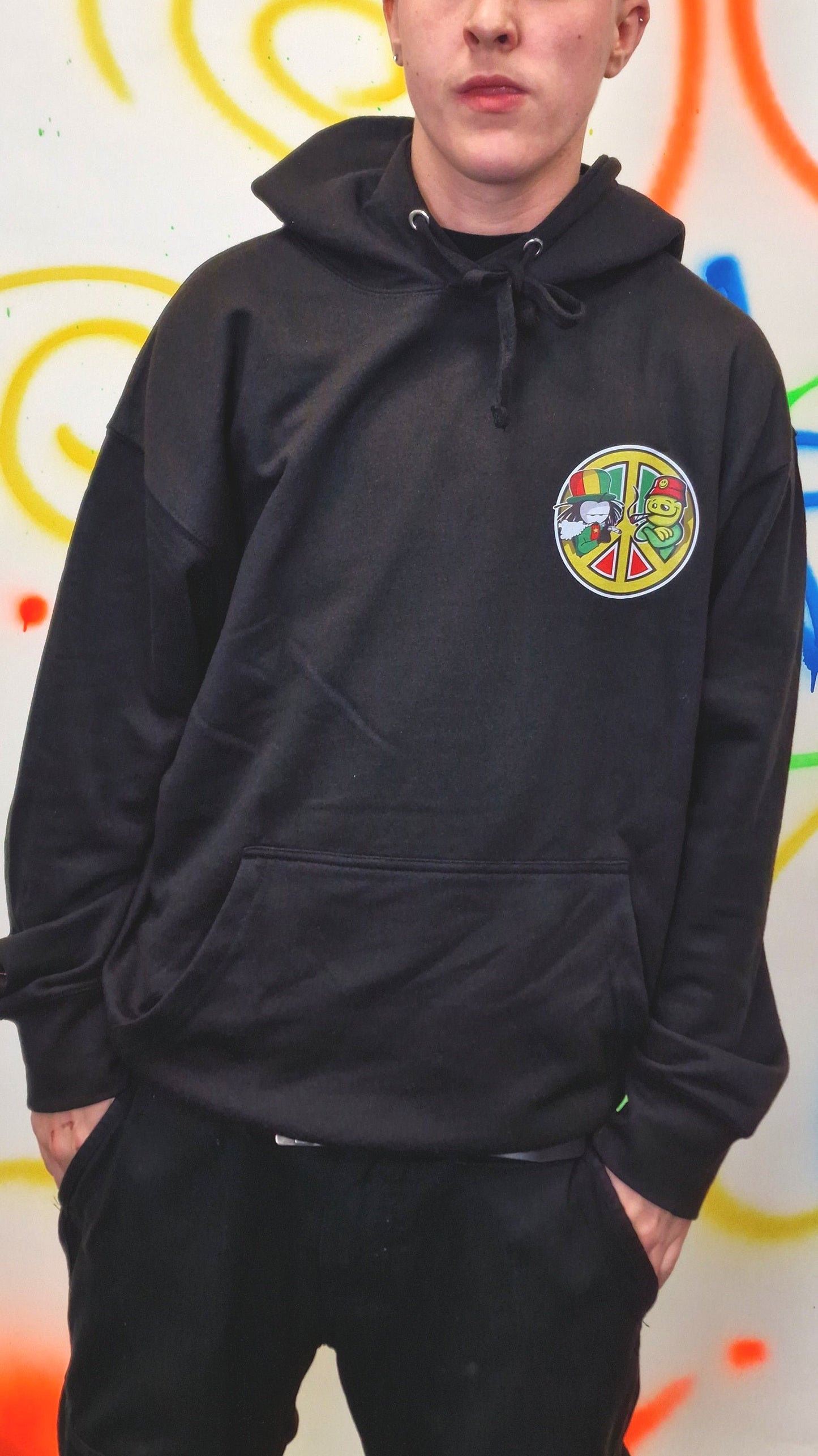 Dready One Love Front & Back Hoody Black