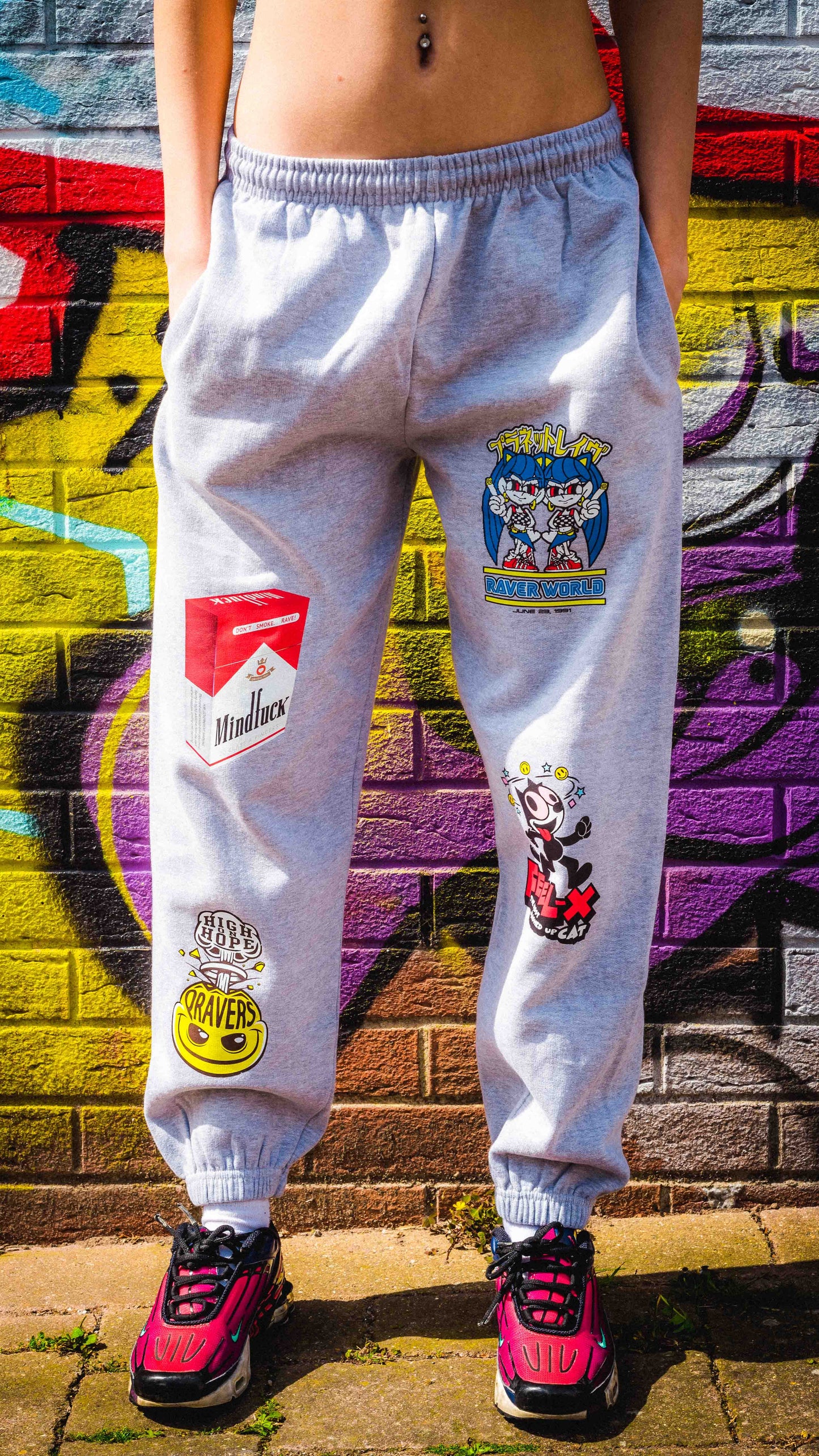 4 Print Qravers Joggers Grau