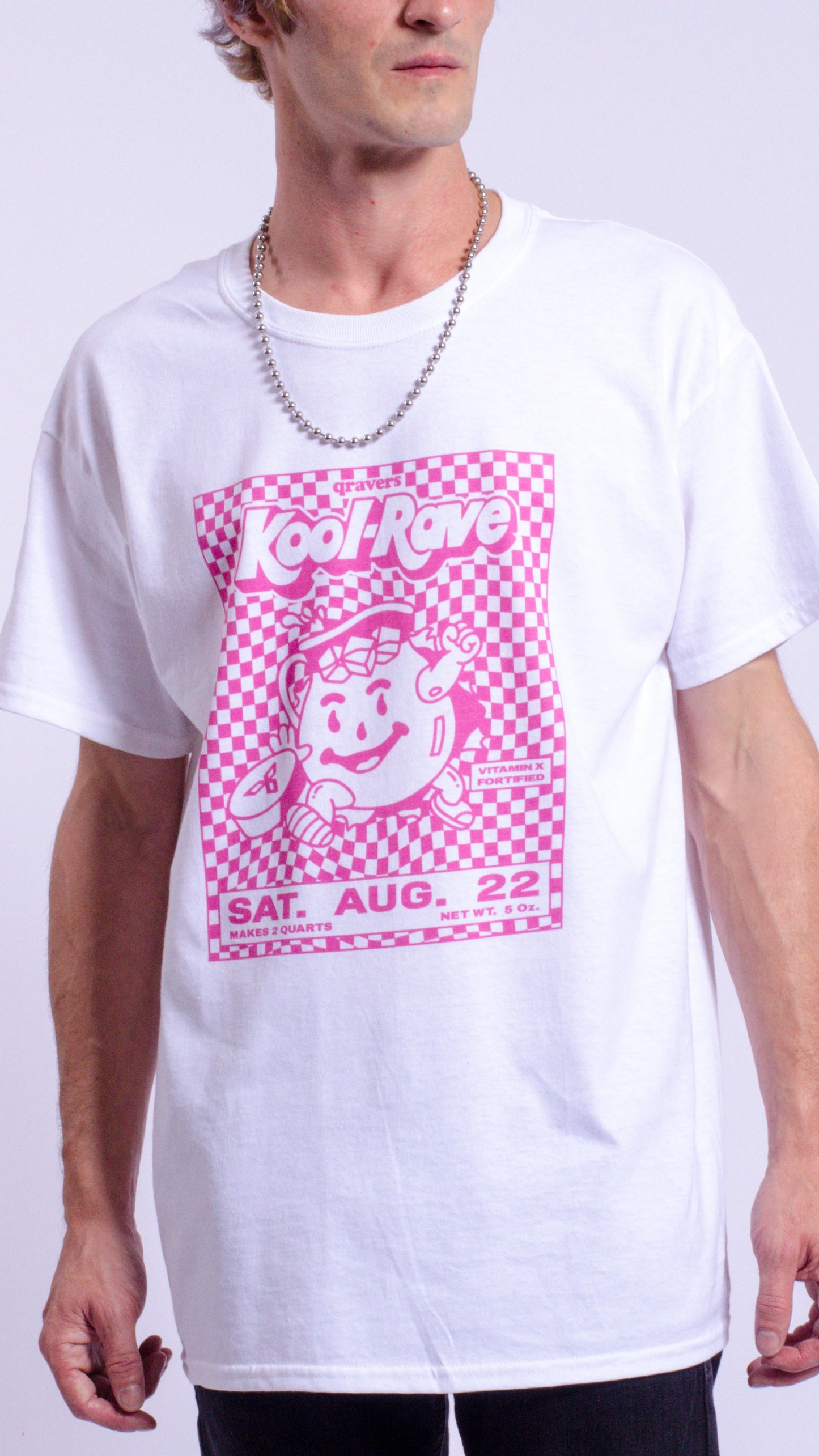 Kool-Rave Roze T-shirt met korte mouwen Wit