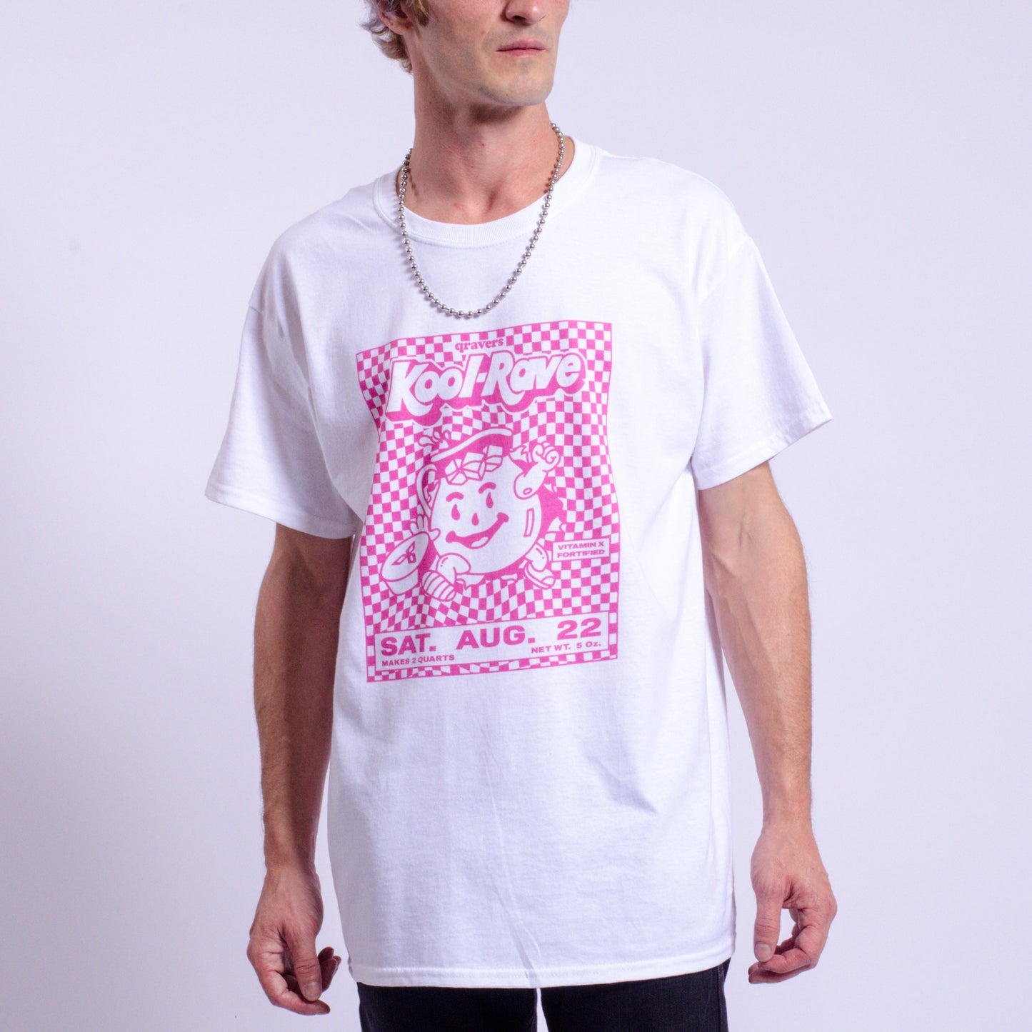 Kool-Rave Roze T-shirt met korte mouwen Wit