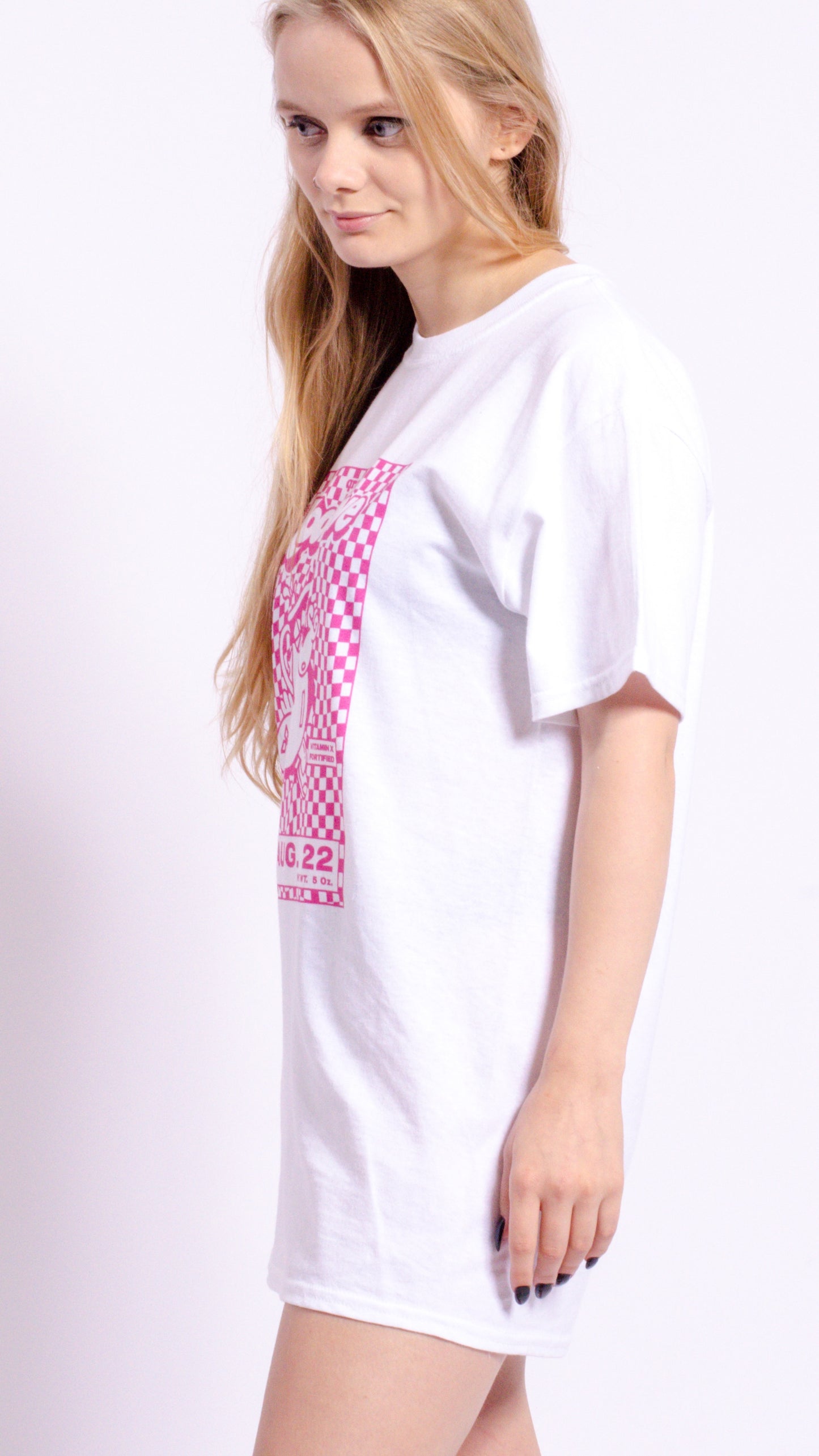 Kool-Rave Roze T-shirt met korte mouwen Wit