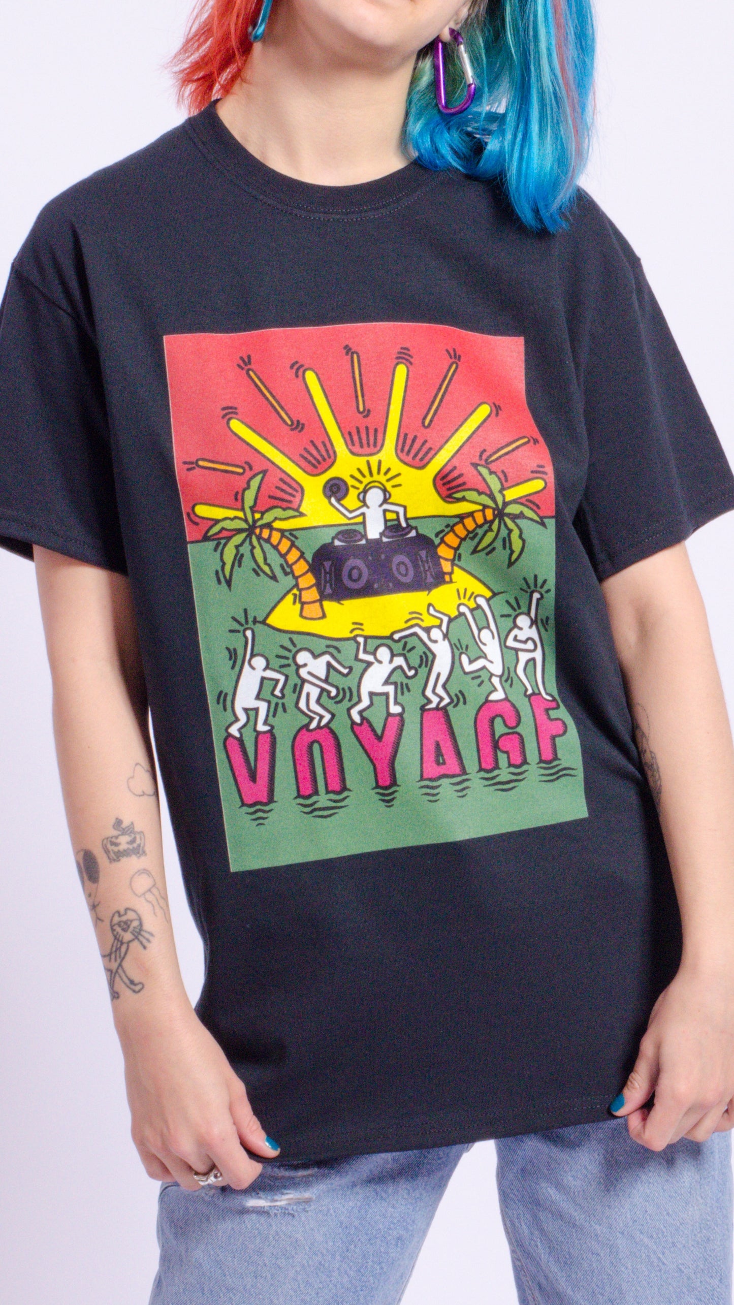 Voyage Kurzarm-T-Shirt Schwarz