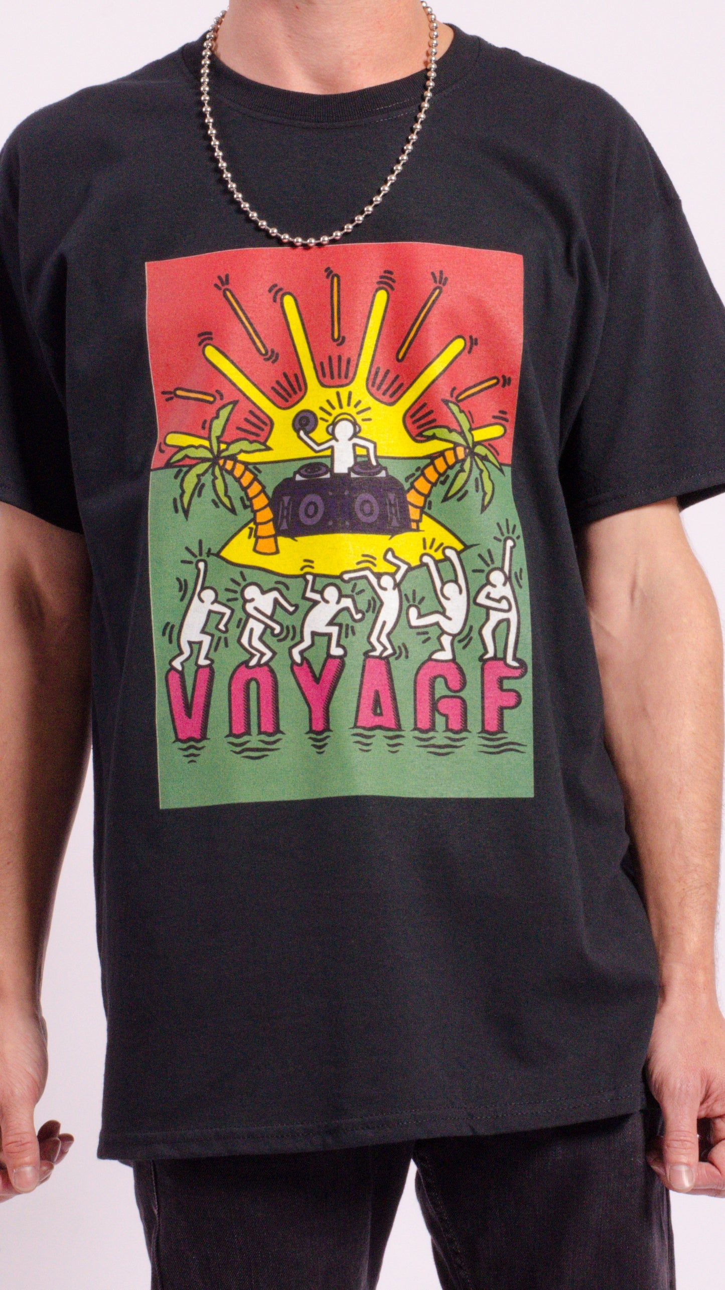 Voyage Kurzarm-T-Shirt Schwarz