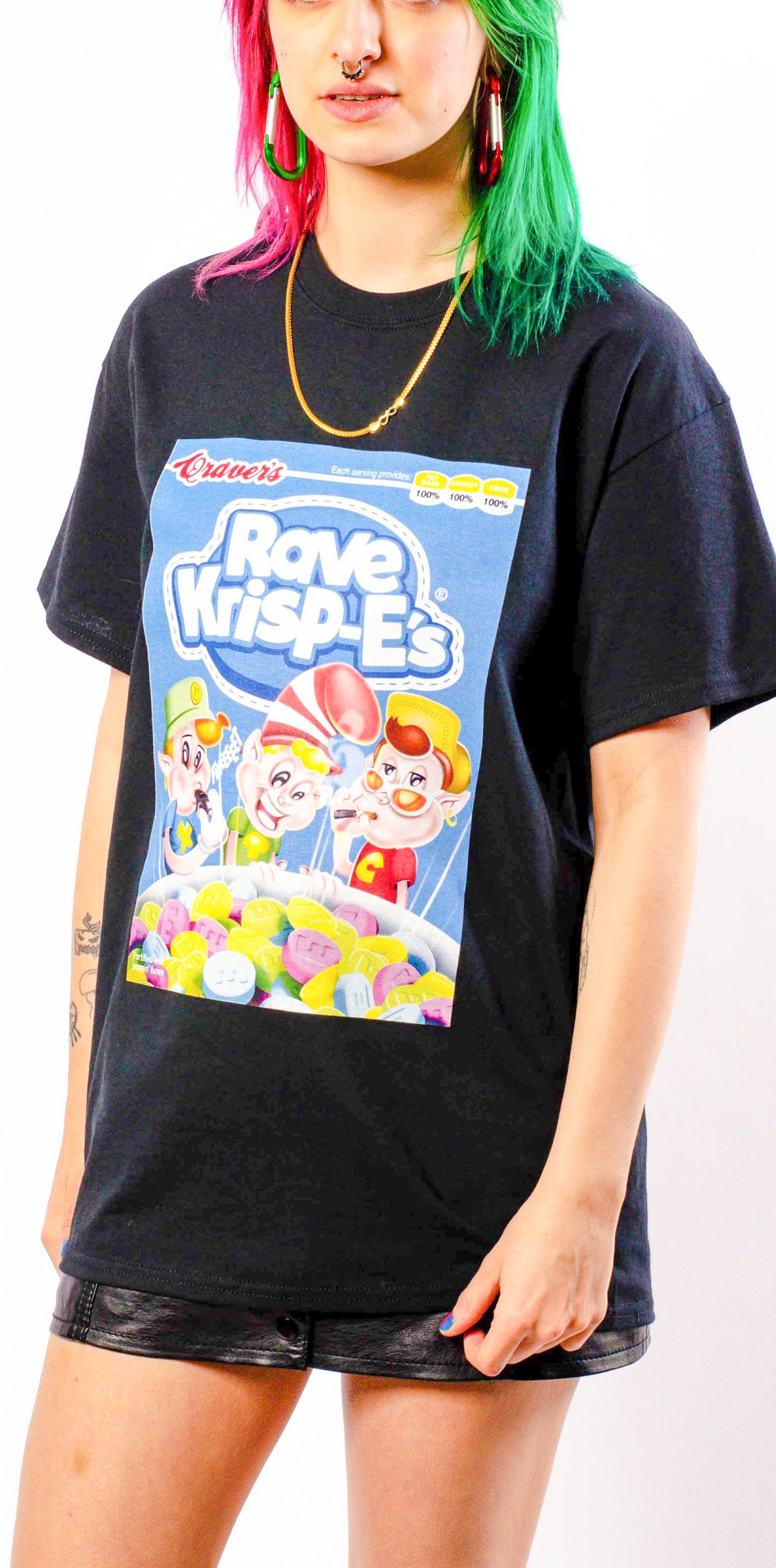 Rave Krispes Kurzarm-T-Shirt Schwarz