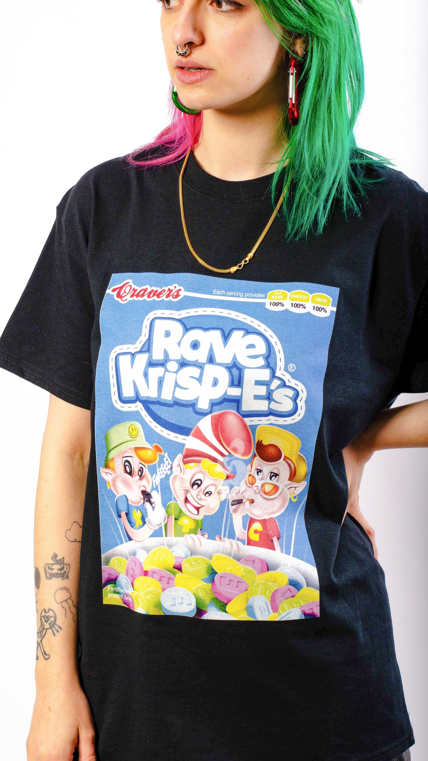 Rave Krispes Kurzarm-T-Shirt Schwarz