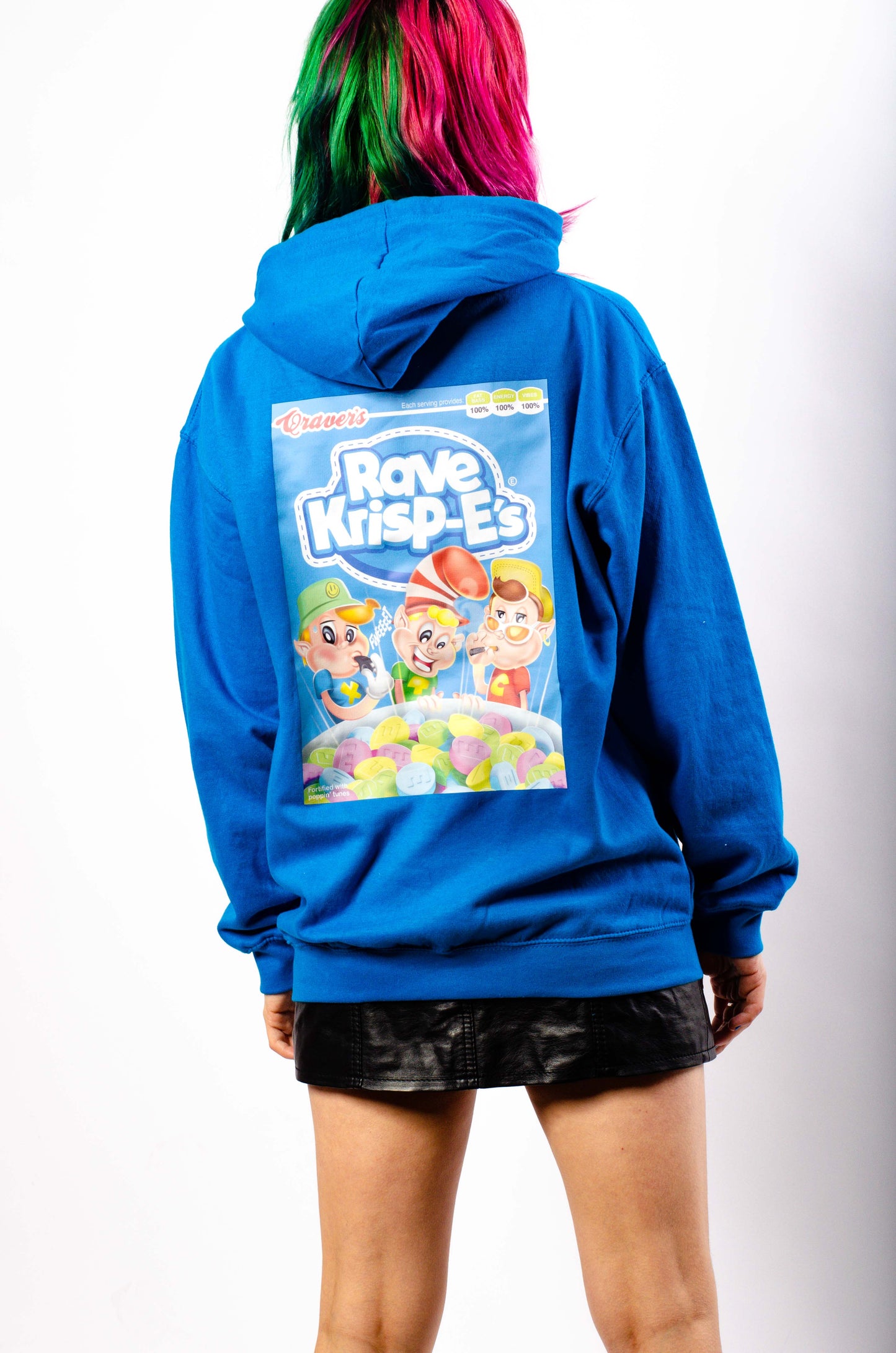 Rave Krispes Voor- en Achterkant Hoody Blauw