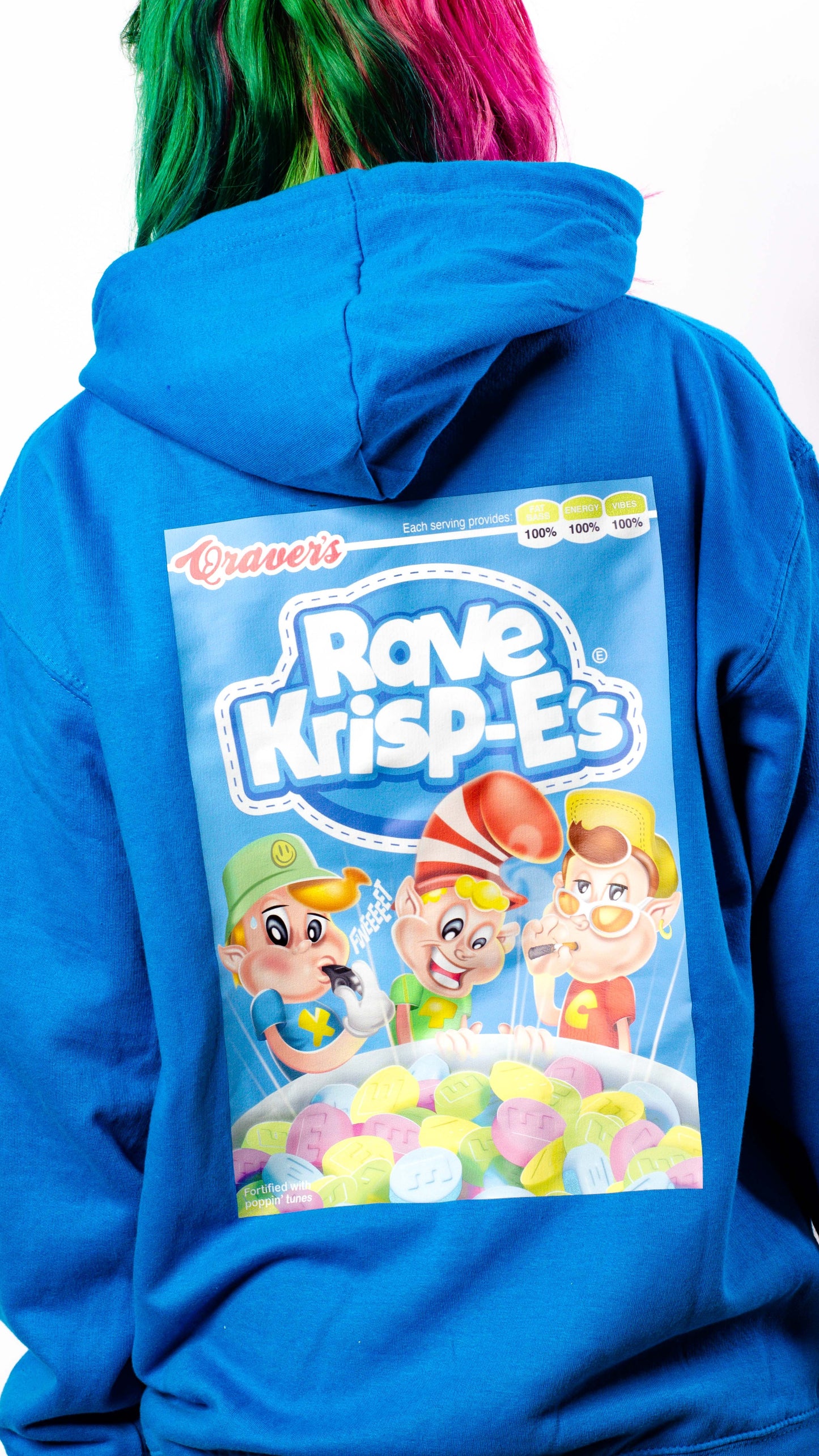 Rave Krispes Voor- en Achterkant Hoody Blauw