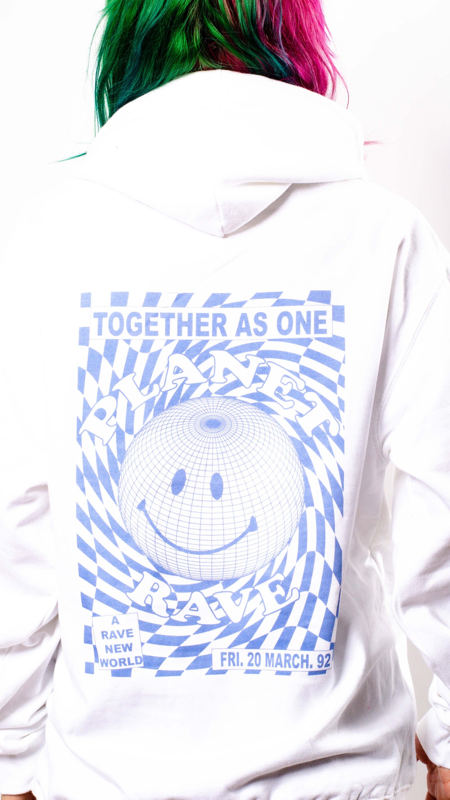 Planet Rave Hoody Wit/Blauw